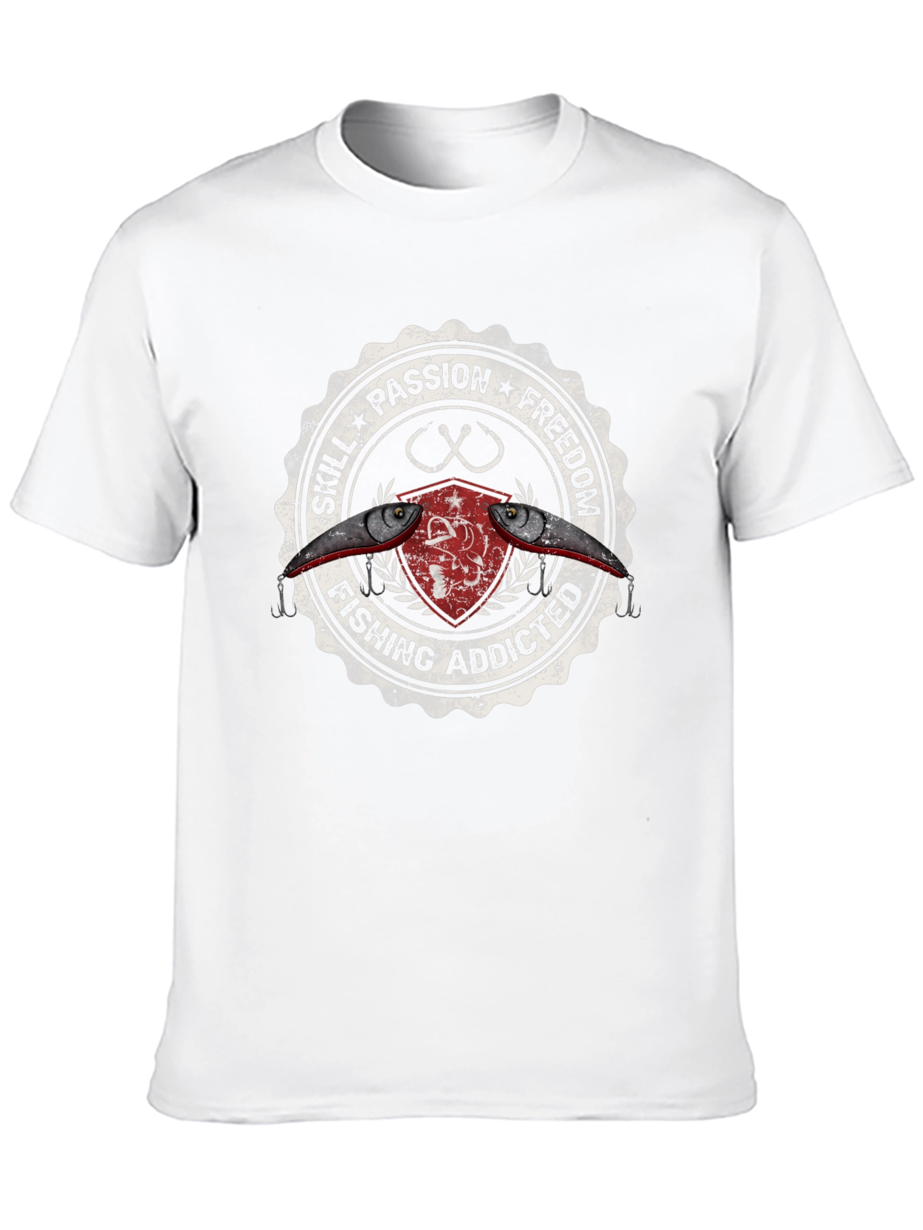 Fishing Addicted Graphic Tee - Skill Passion Freedom
