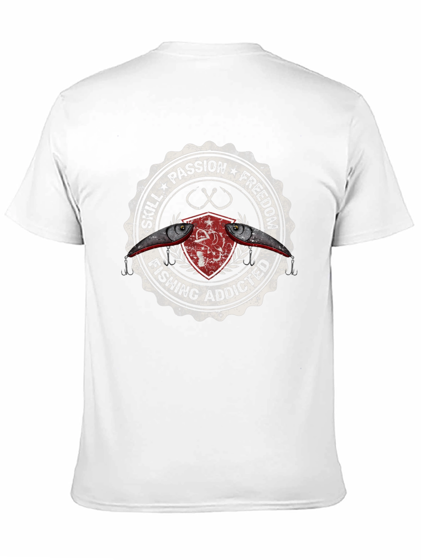 Fishing Addicted Graphic Tee - Skill Passion Freedom