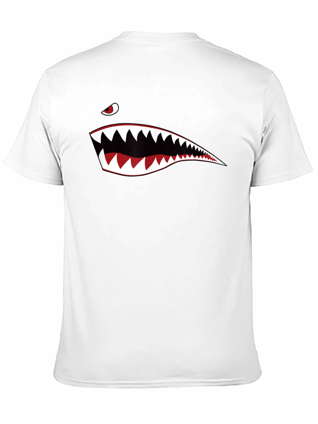 Shark Teeth Graphic Print Black T-Shirt