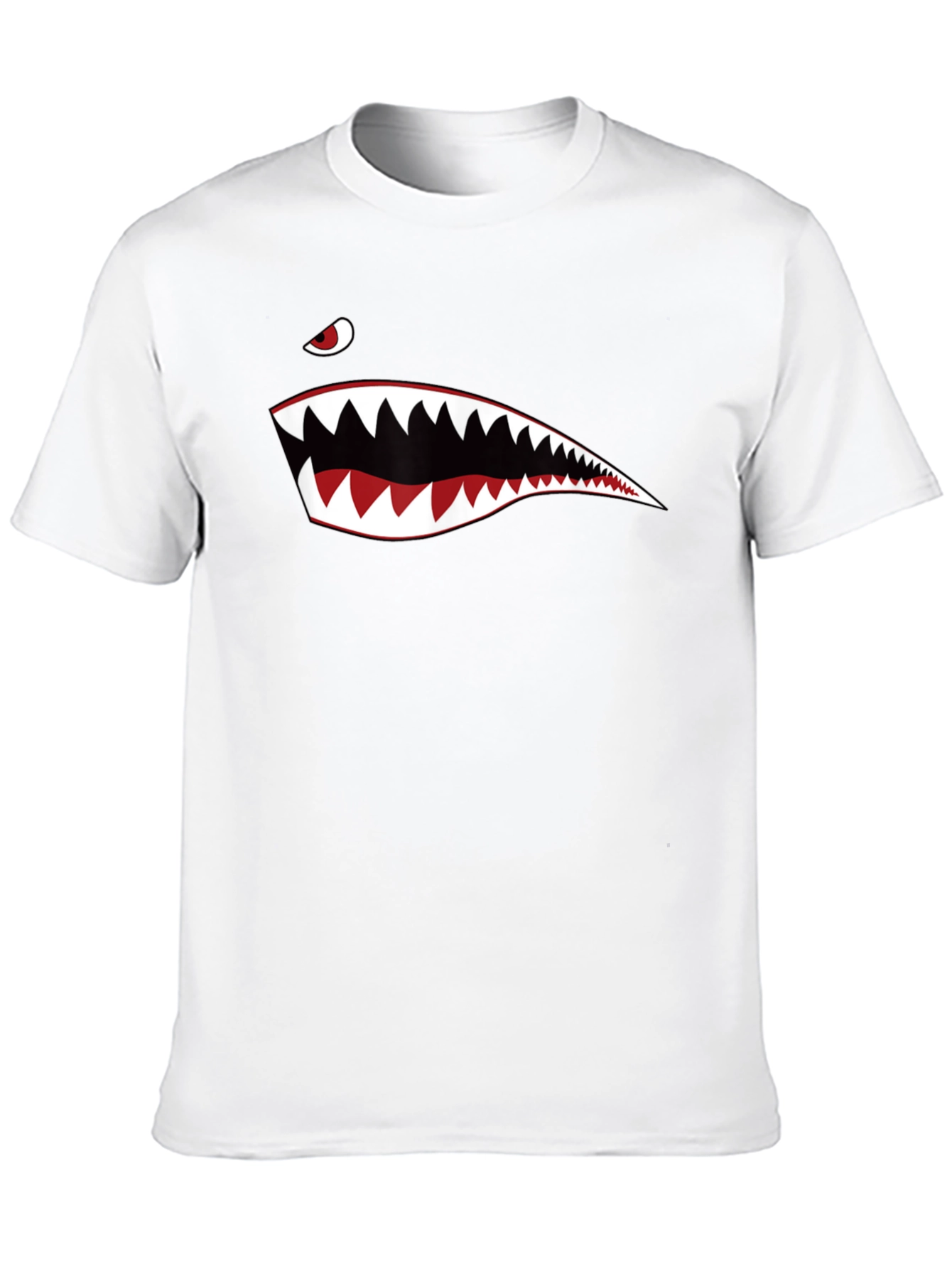 Shark Teeth Graphic Print Black T-Shirt