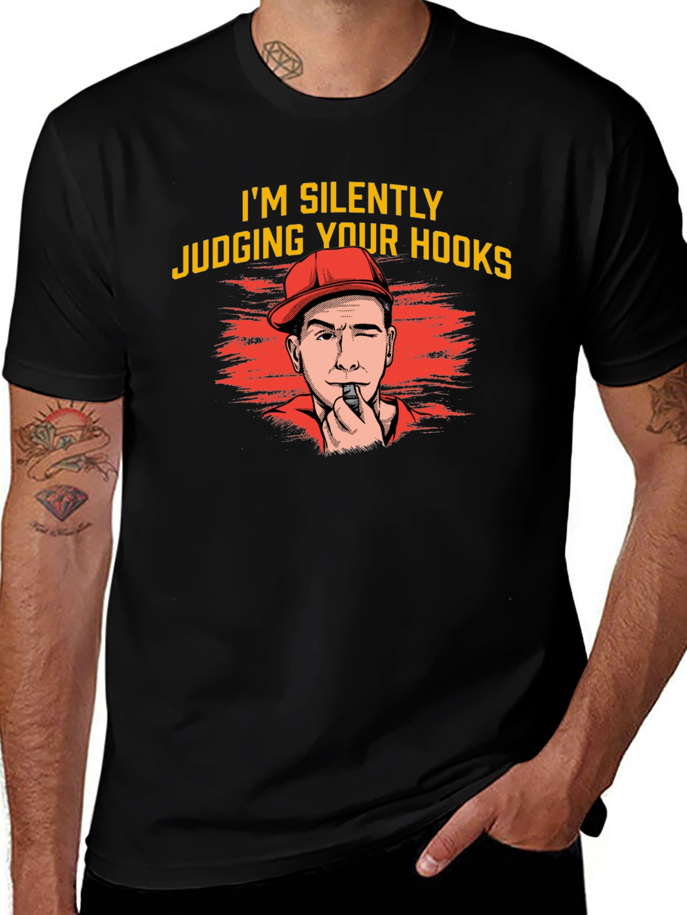 Silently Judging Your Hooks T-Shirt - Funny Fishing Tee