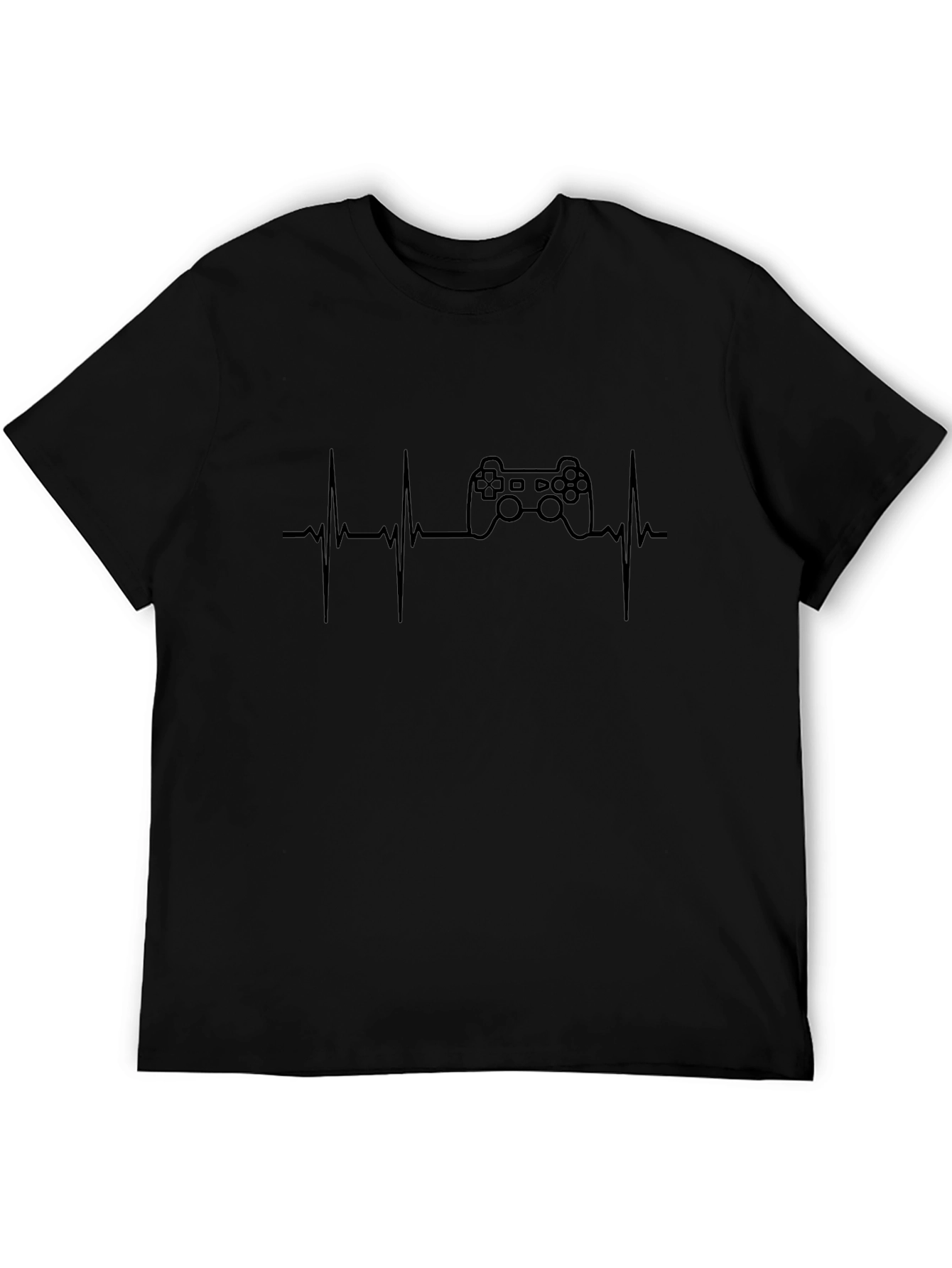 Gamer Heartbeat T-Shirt - Black Graphic Tee