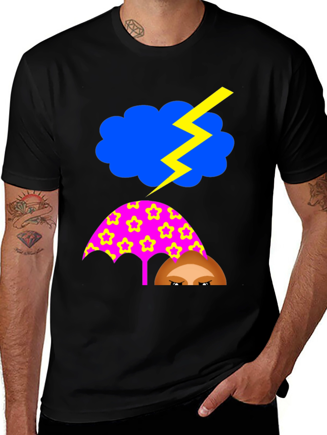 Funny Weather T-Shirt: Stormy Cloud Umbrella Tee