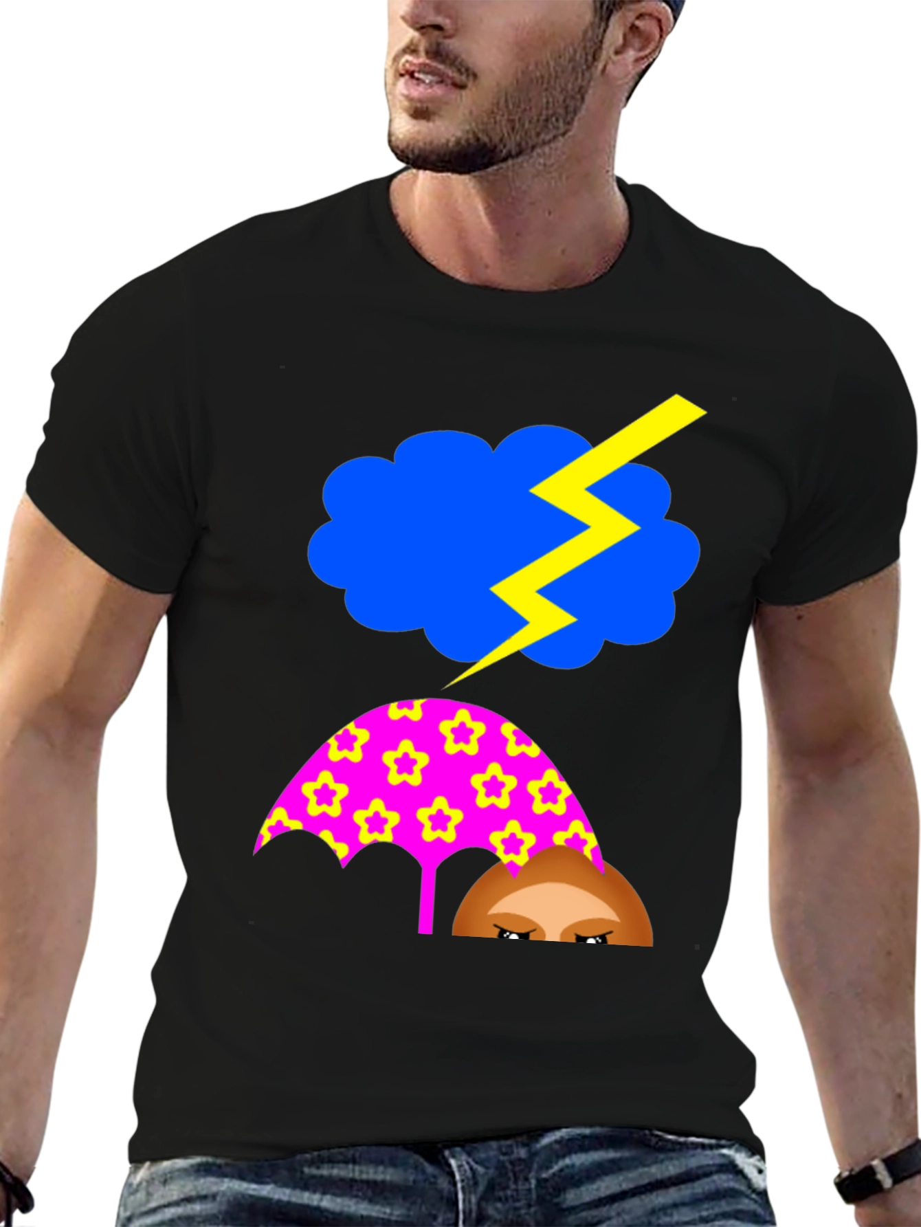 Funny Weather T-Shirt: Stormy Cloud Umbrella Tee