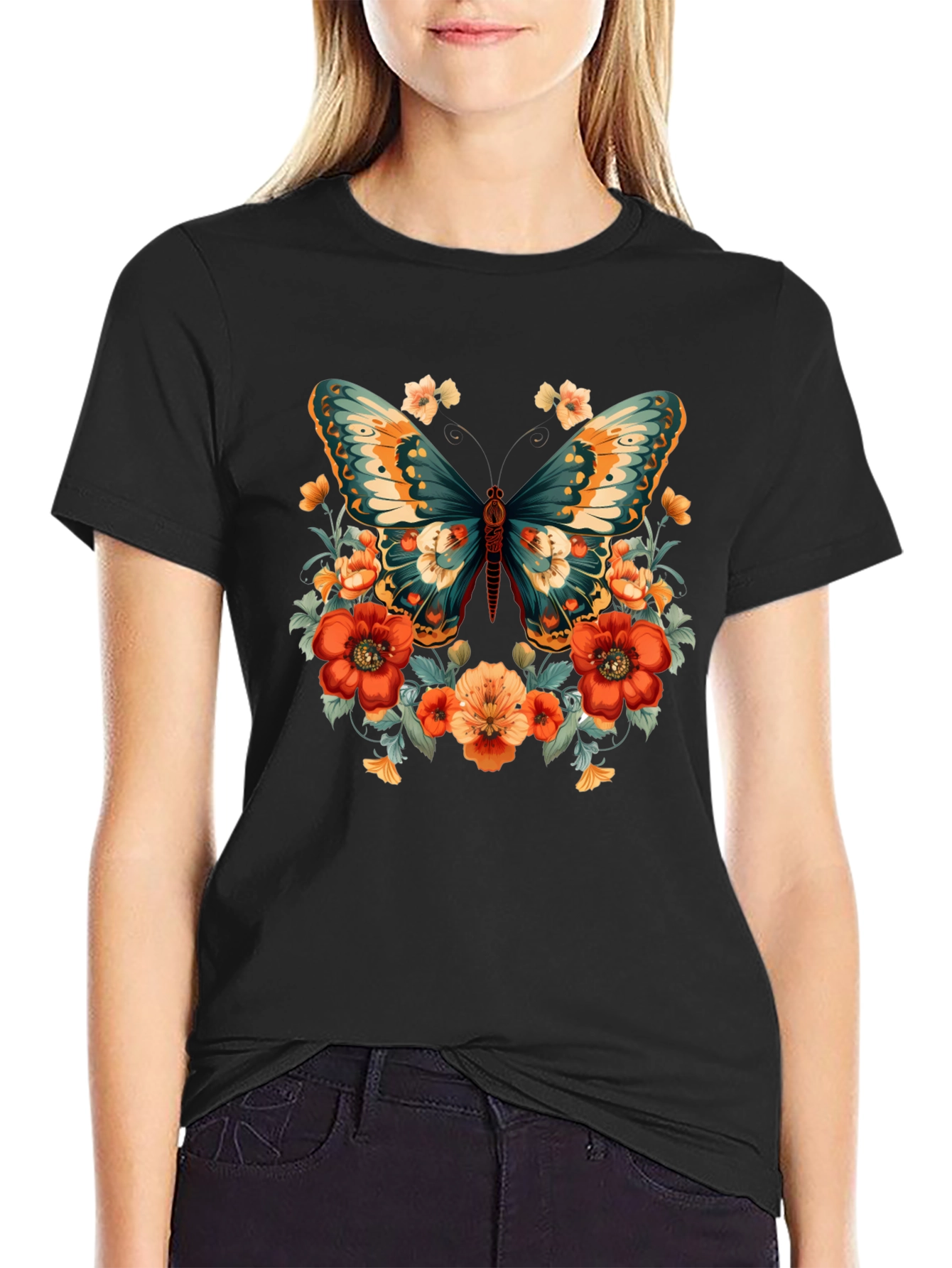 Floral Butterfly Graphic Tee