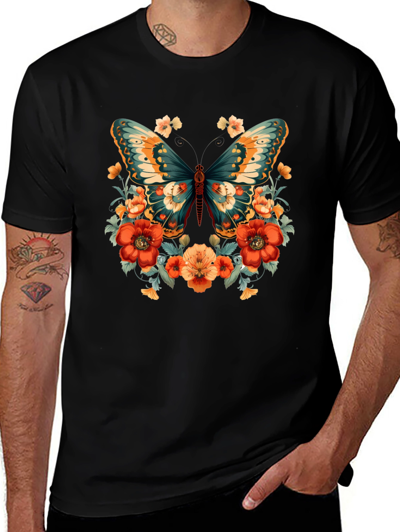Floral Butterfly Graphic Tee