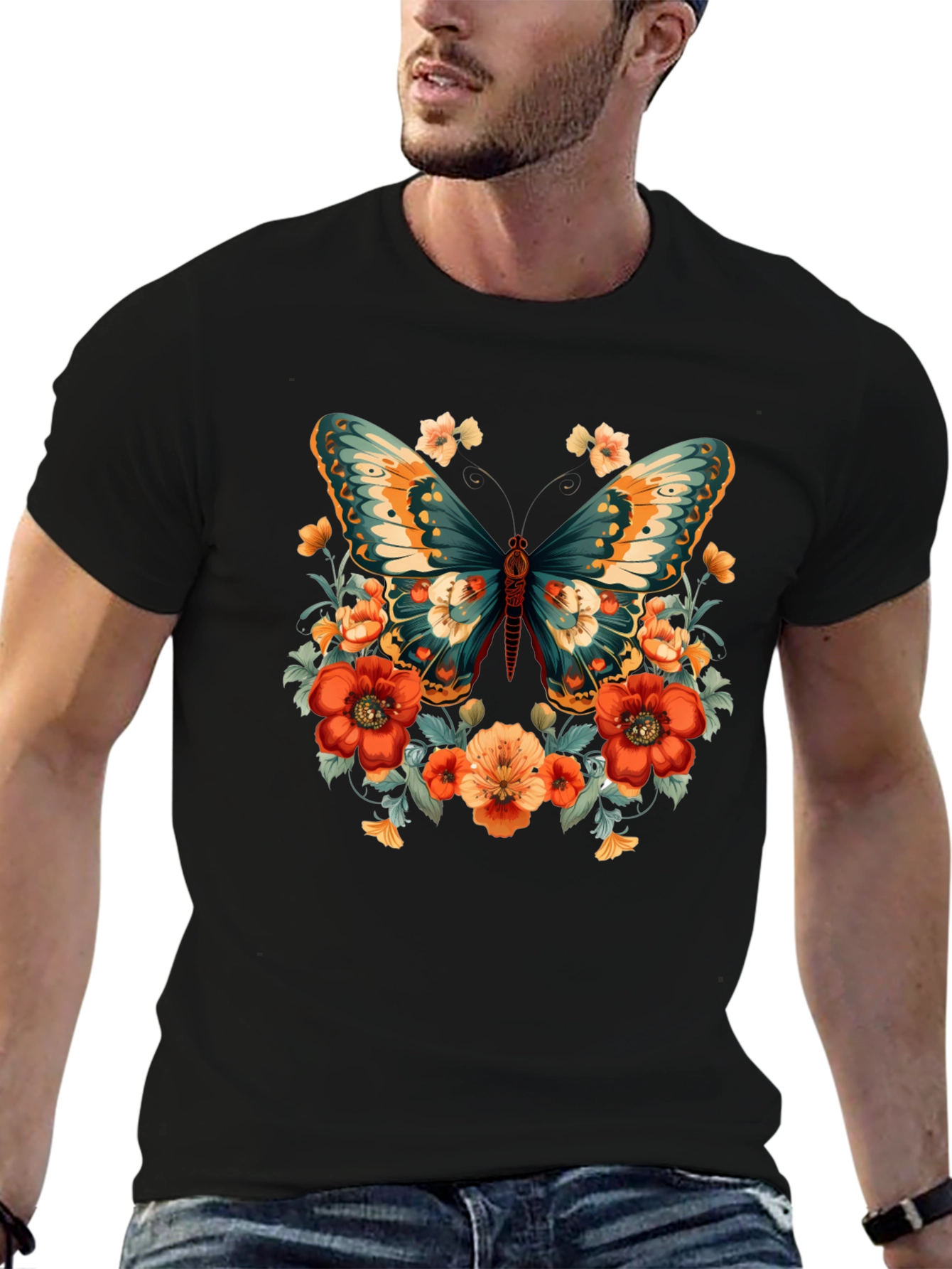 Floral Butterfly Graphic Tee