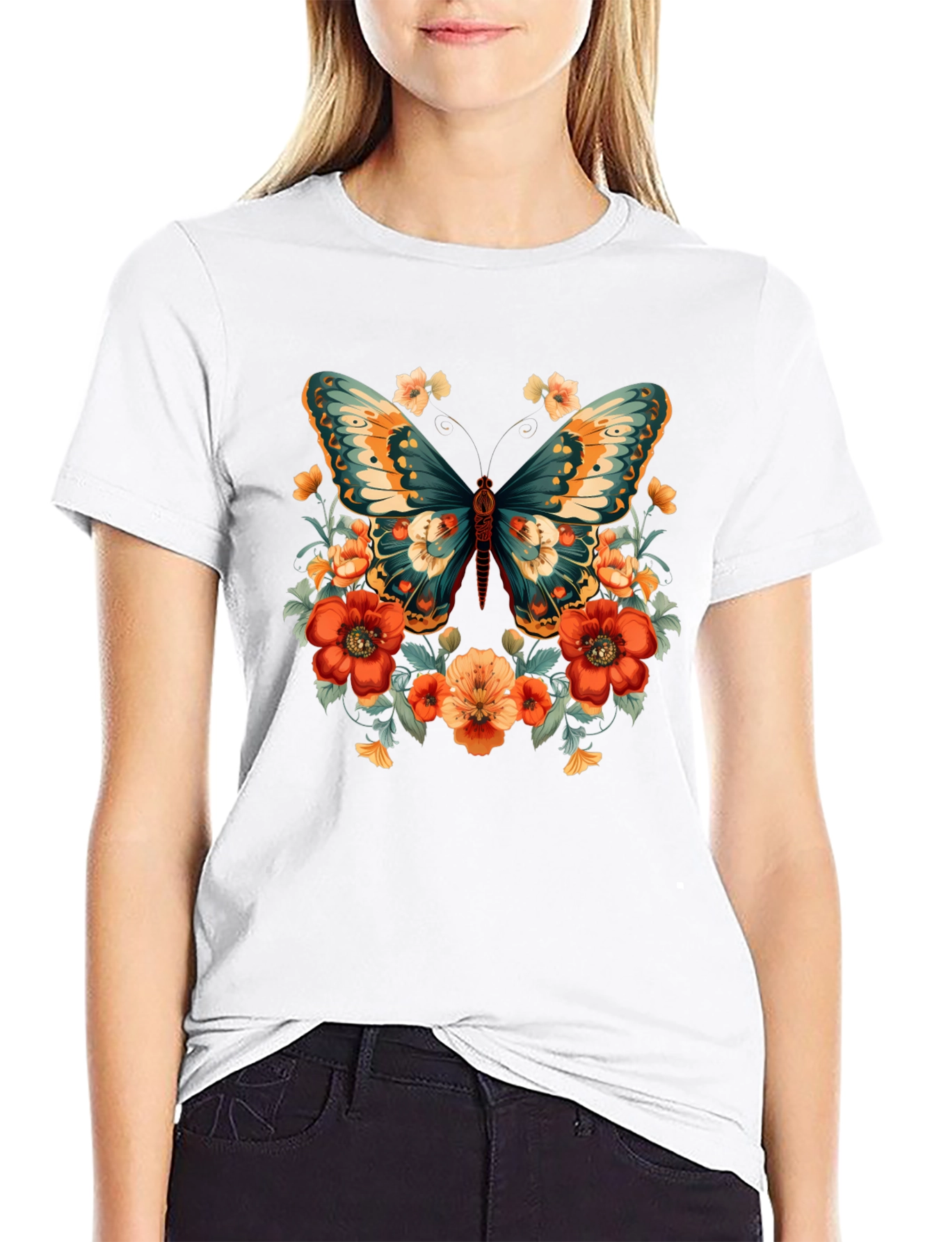 Floral Butterfly Graphic Tee