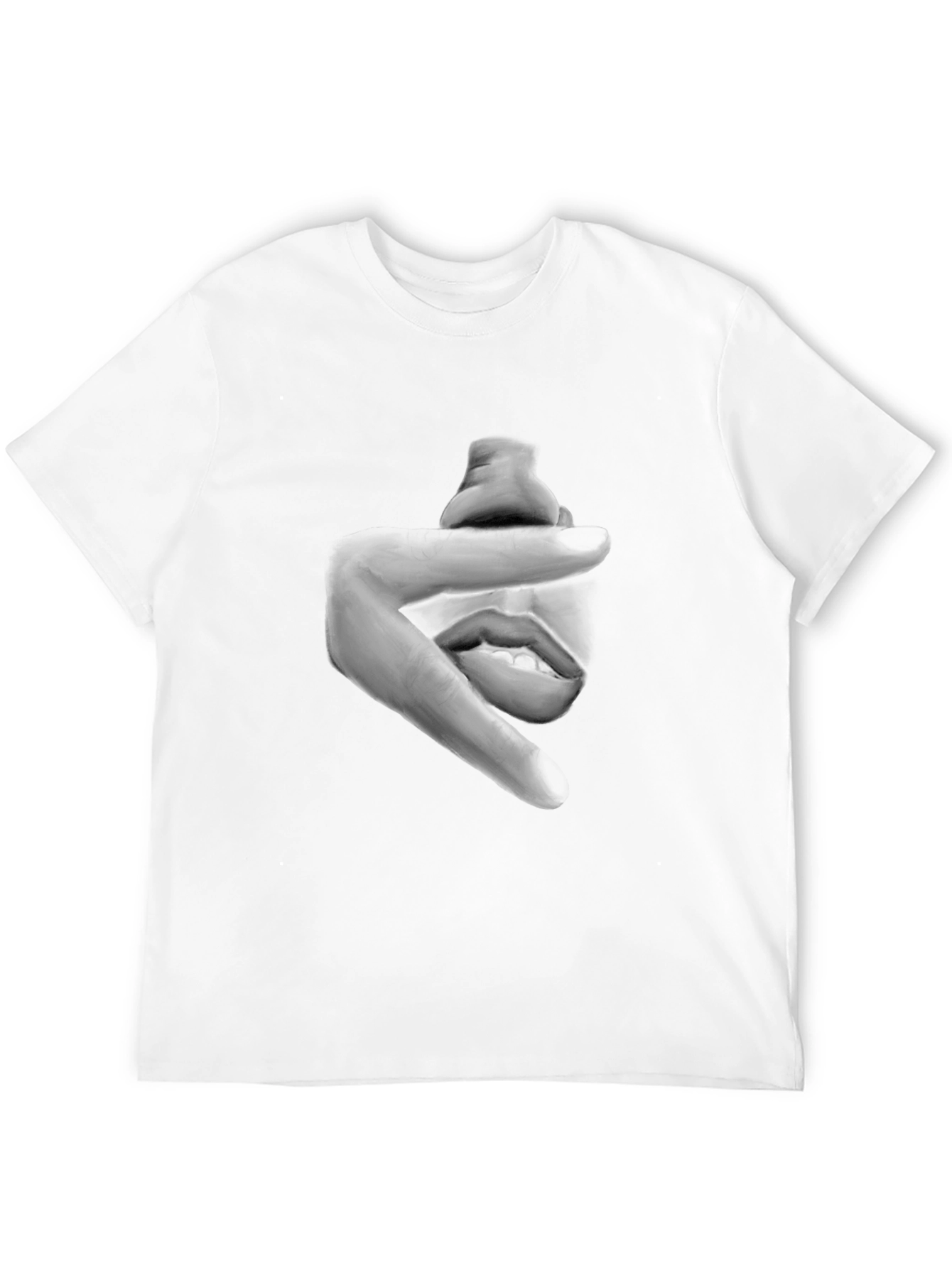 Abstract Face Graphic Black T-Shirt