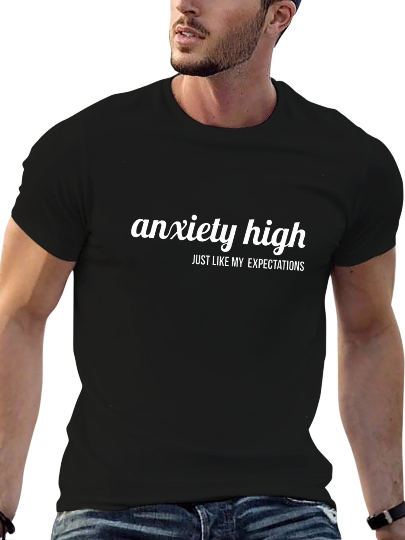 Anxiety High Graphic Tee - Relatable Humor T-Shirt