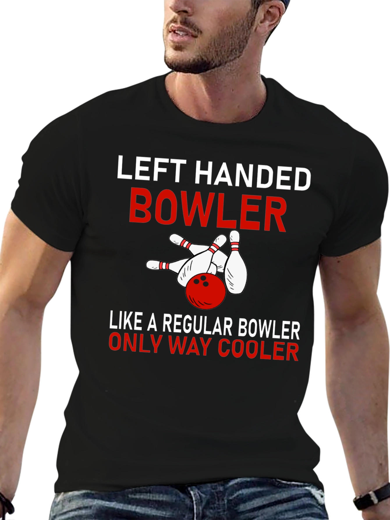 Left Handed Bowler T-Shirt - Cool Bowling Apparel