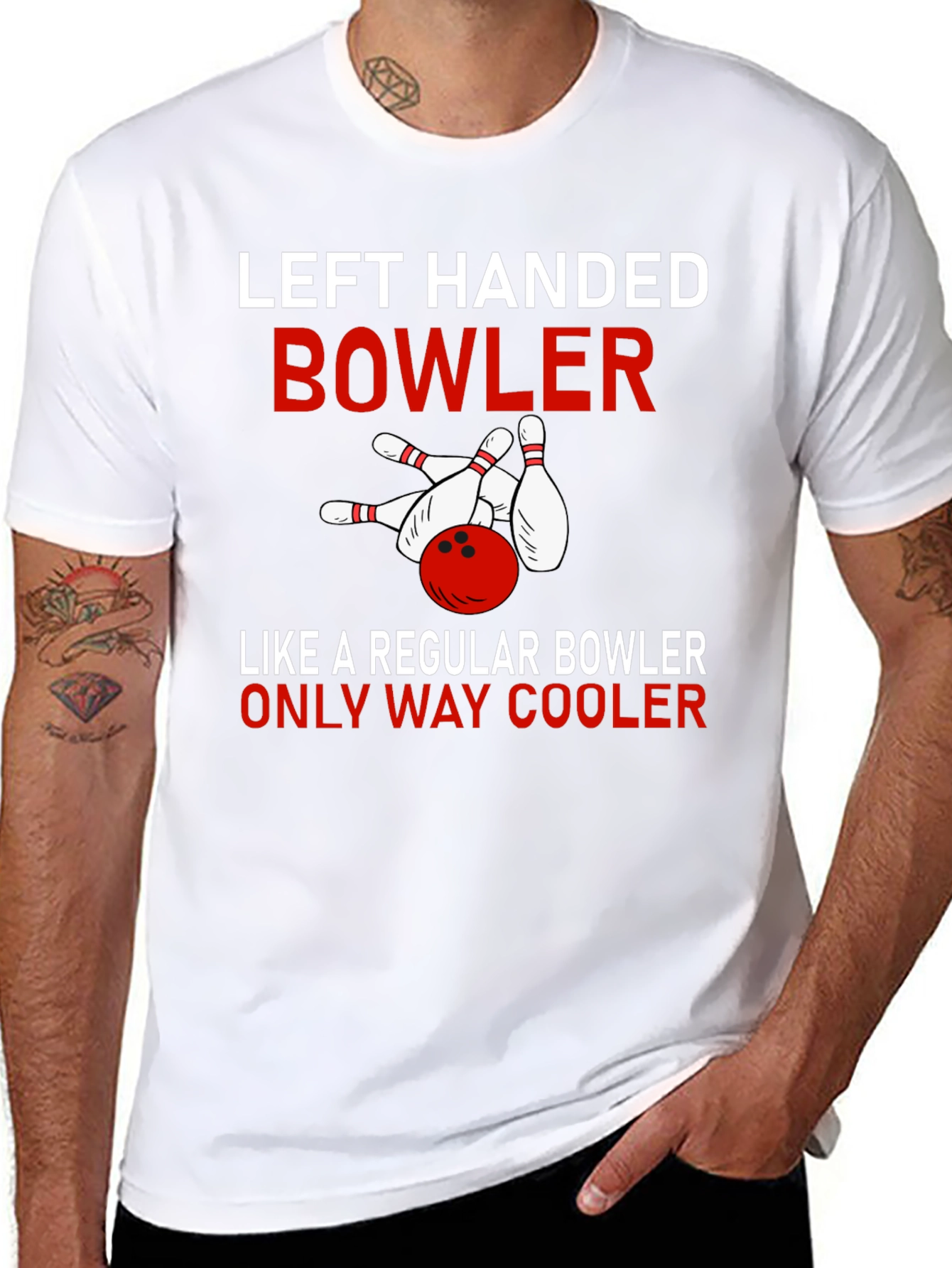 Left Handed Bowler T-Shirt - Cool Bowling Apparel