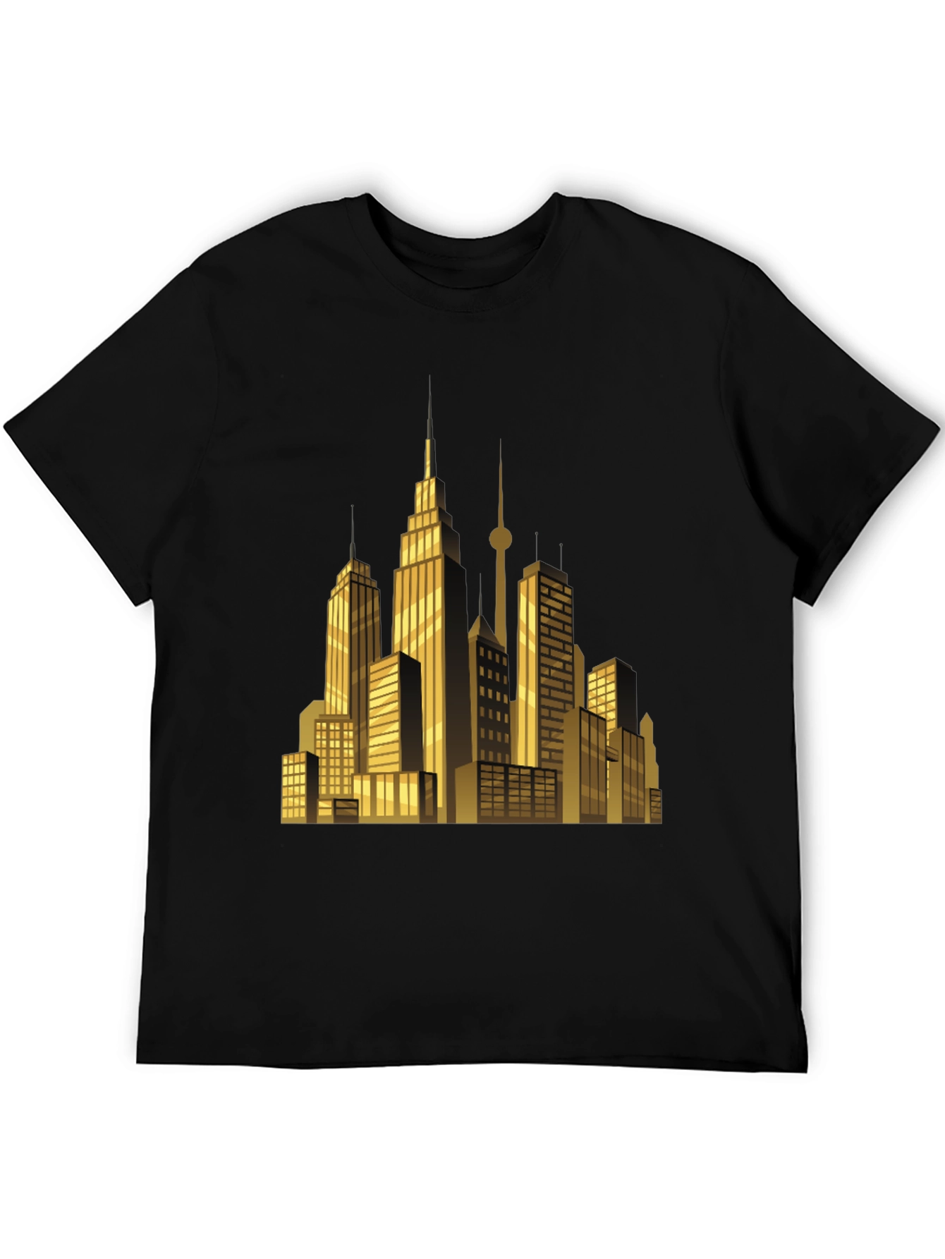 Cityscape Graphic T-Shirt - Sleek Black Tee
