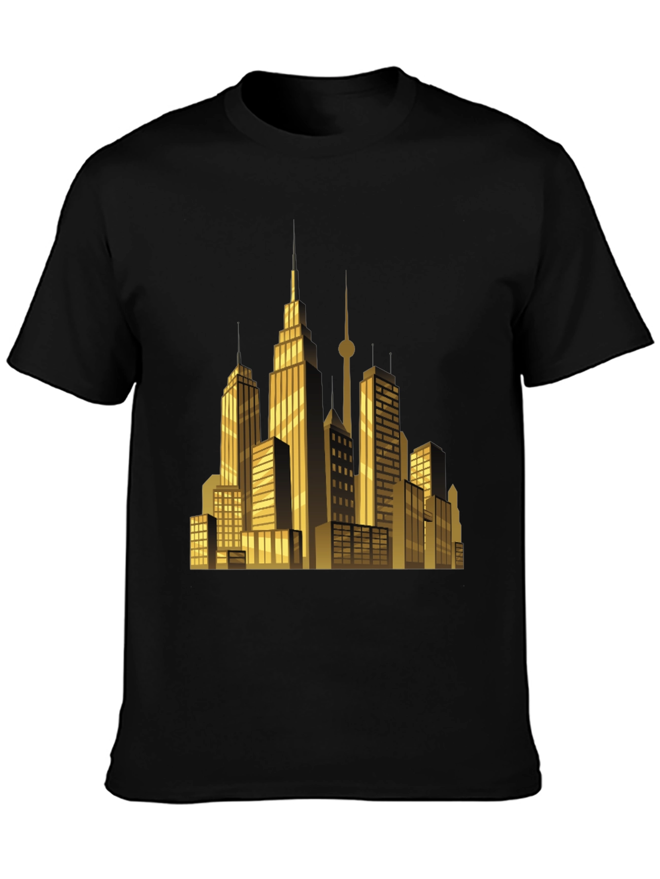 Cityscape Graphic T-Shirt - Sleek Black Tee