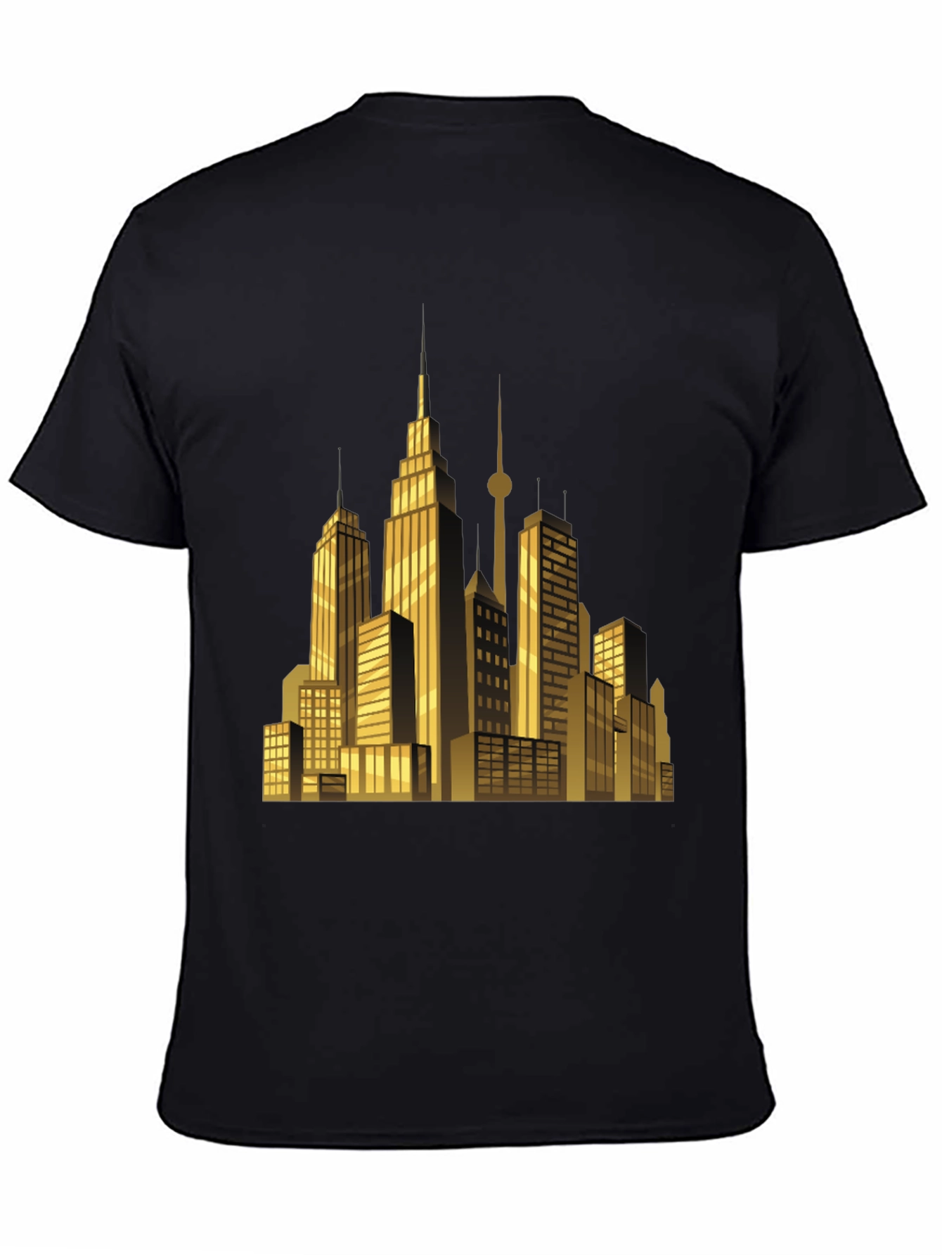 Cityscape Graphic T-Shirt - Sleek Black Tee