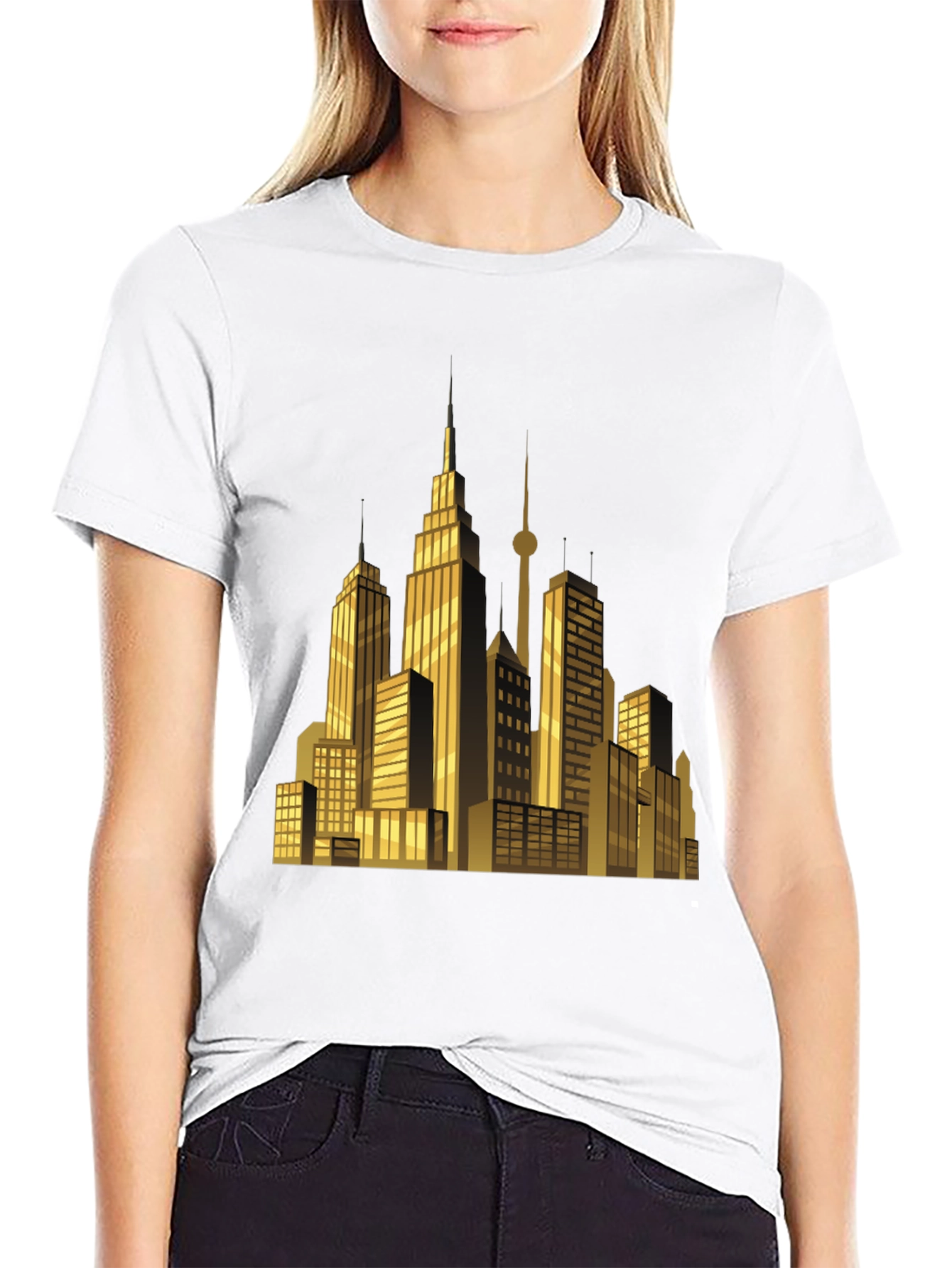Cityscape Graphic T-Shirt - Sleek Black Tee