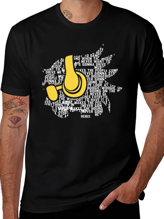 Rebel Music Headphones Graphic T-Shirt