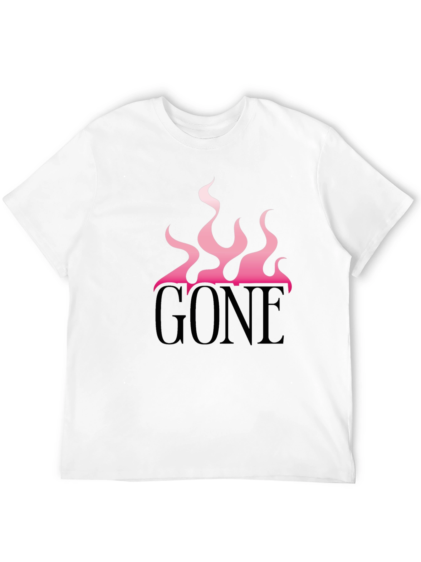 GONE Graphic Tee - Pink Flames Black T-Shirt