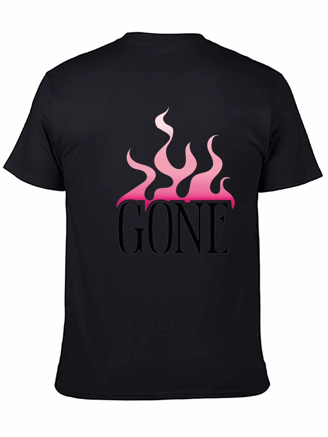 GONE Graphic Tee - Pink Flames Black T-Shirt