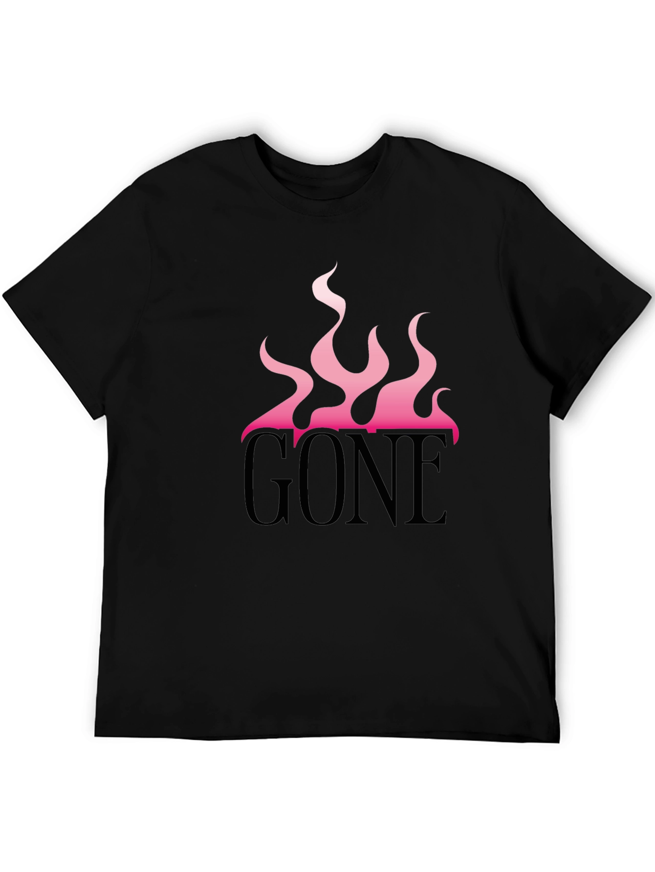GONE Graphic Tee - Pink Flames Black T-Shirt