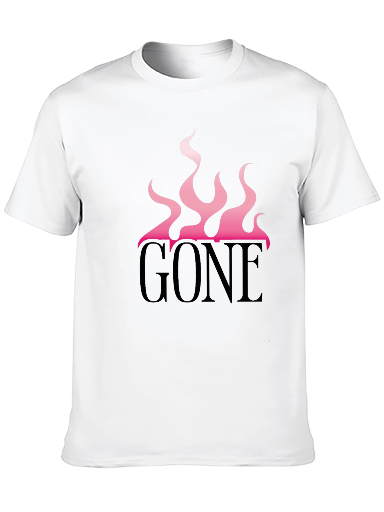 GONE Graphic Tee - Pink Flames Black T-Shirt