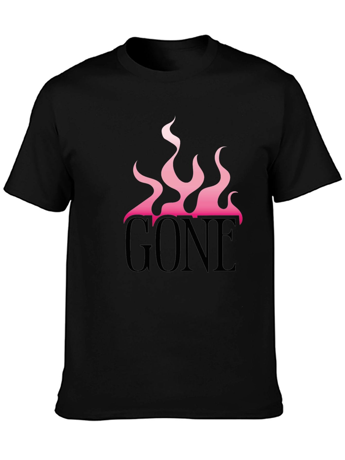 GONE Graphic Tee - Pink Flames Black T-Shirt