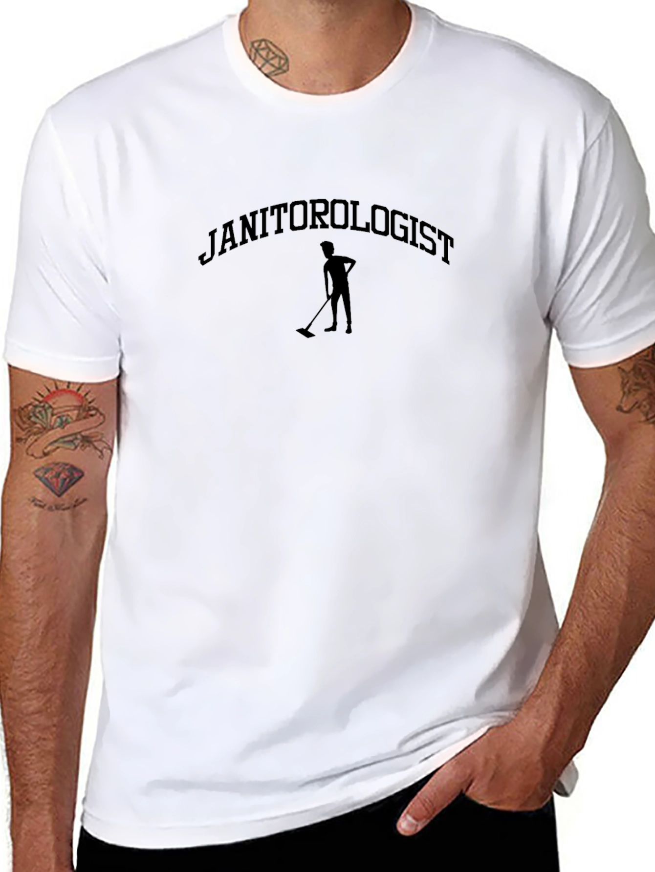 Janitorologist Graphic T-Shirt - Black Cotton Crew Neck