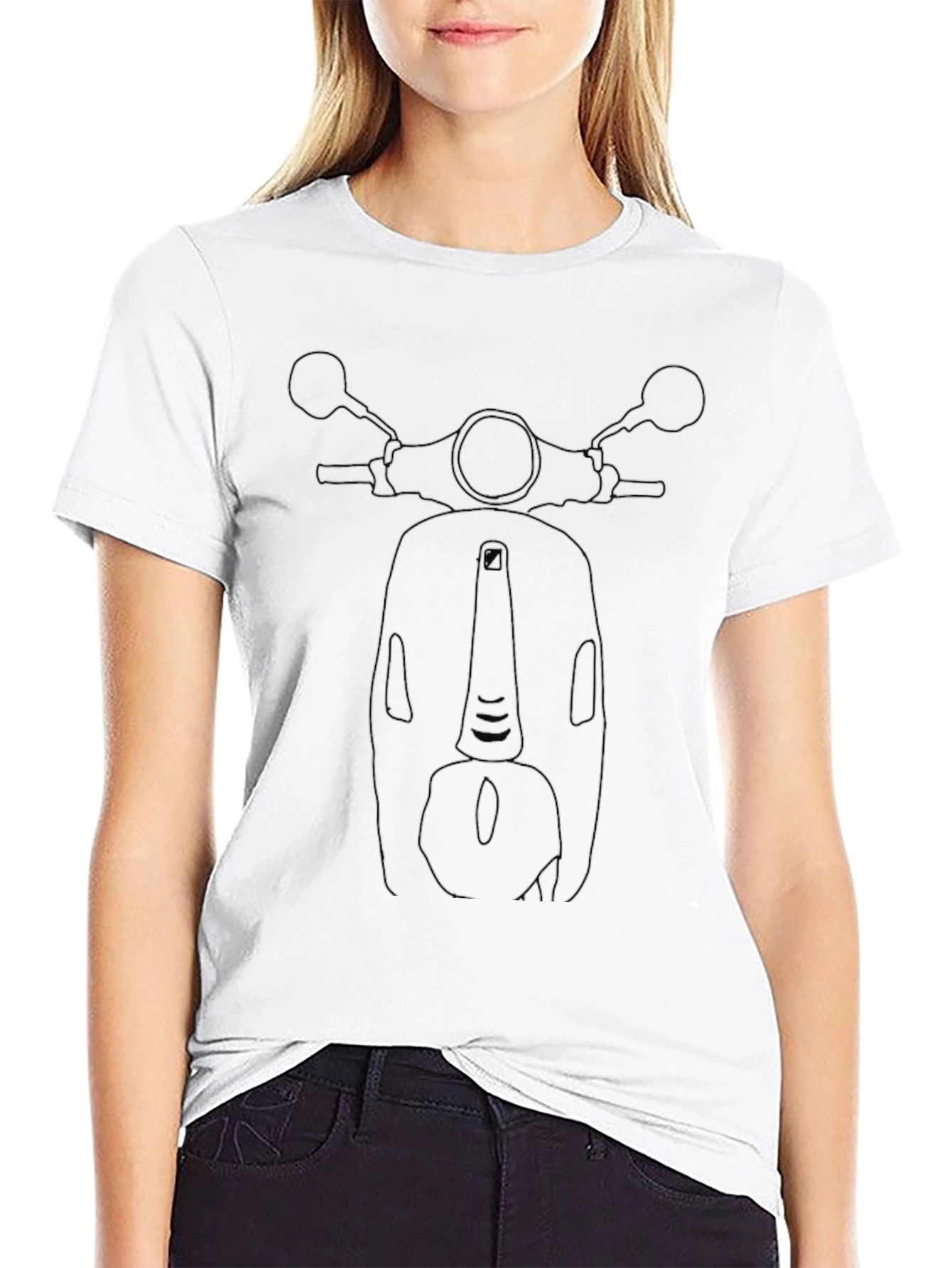 Scooter Outline T-Shirt - Black Graphic Tee