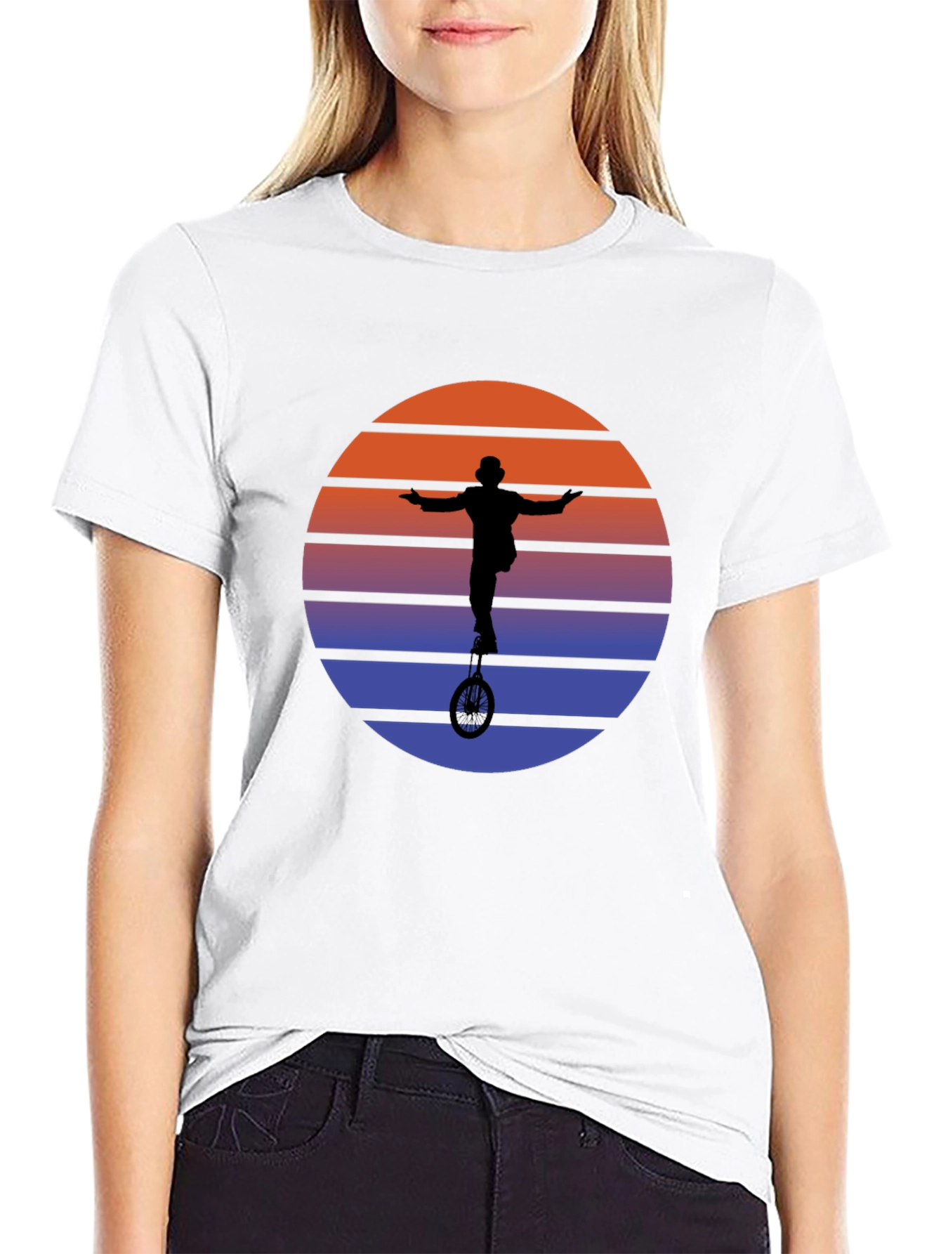 Retro Sunset Unicycle T-Shirt