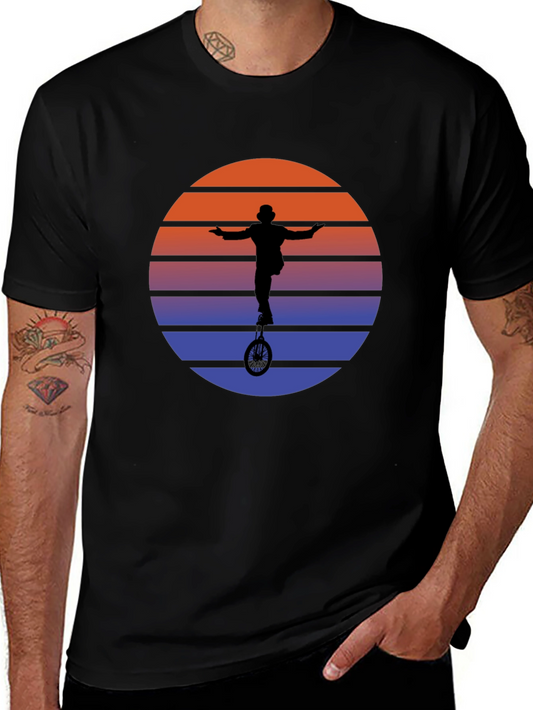 Retro Sunset Unicycle T-Shirt