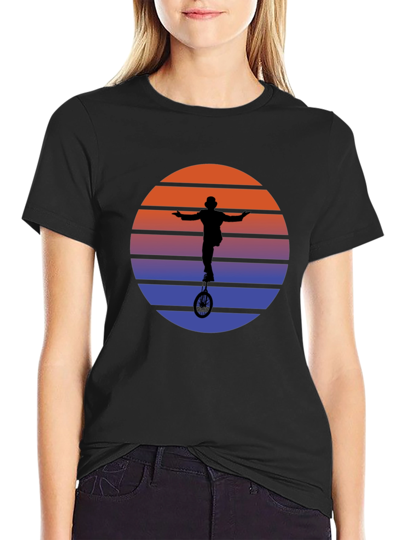 Retro Sunset Unicycle T-Shirt