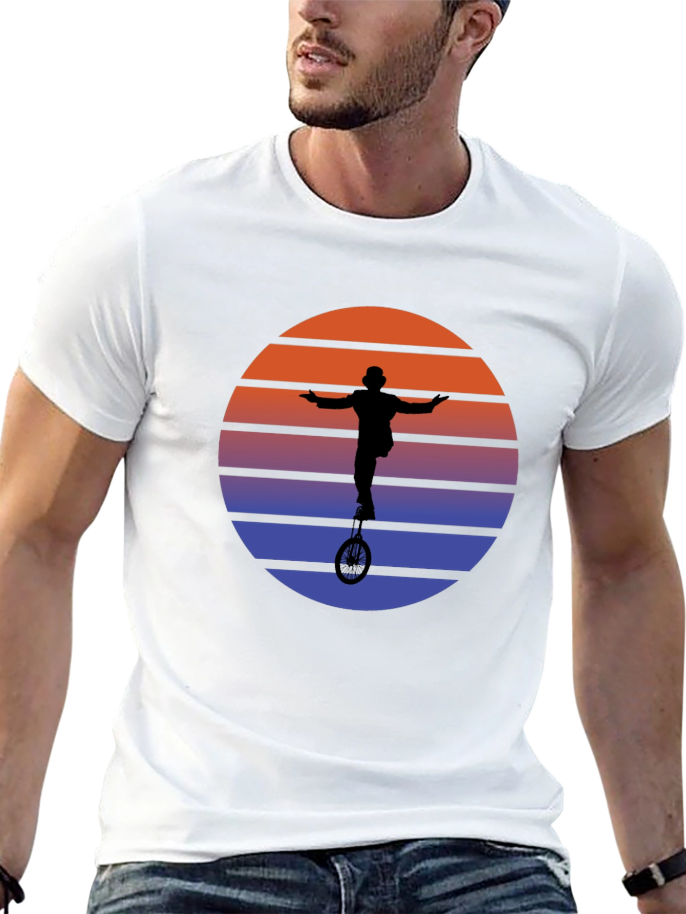 Retro Sunset Unicycle T-Shirt