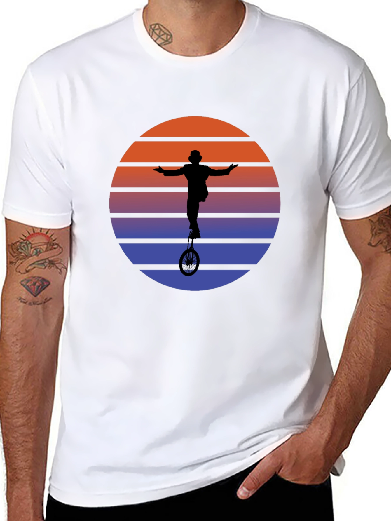 Retro Sunset Unicycle T-Shirt