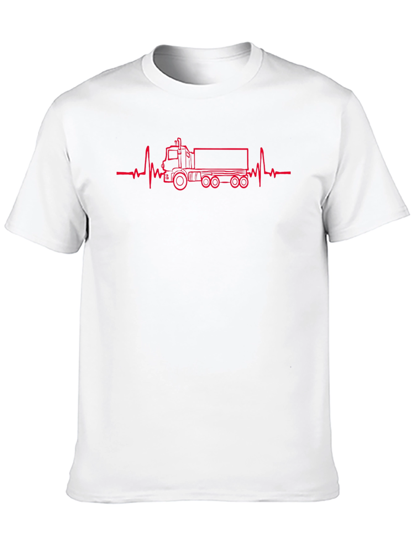 Truck Heartbeat Graphic T-Shirt - Black