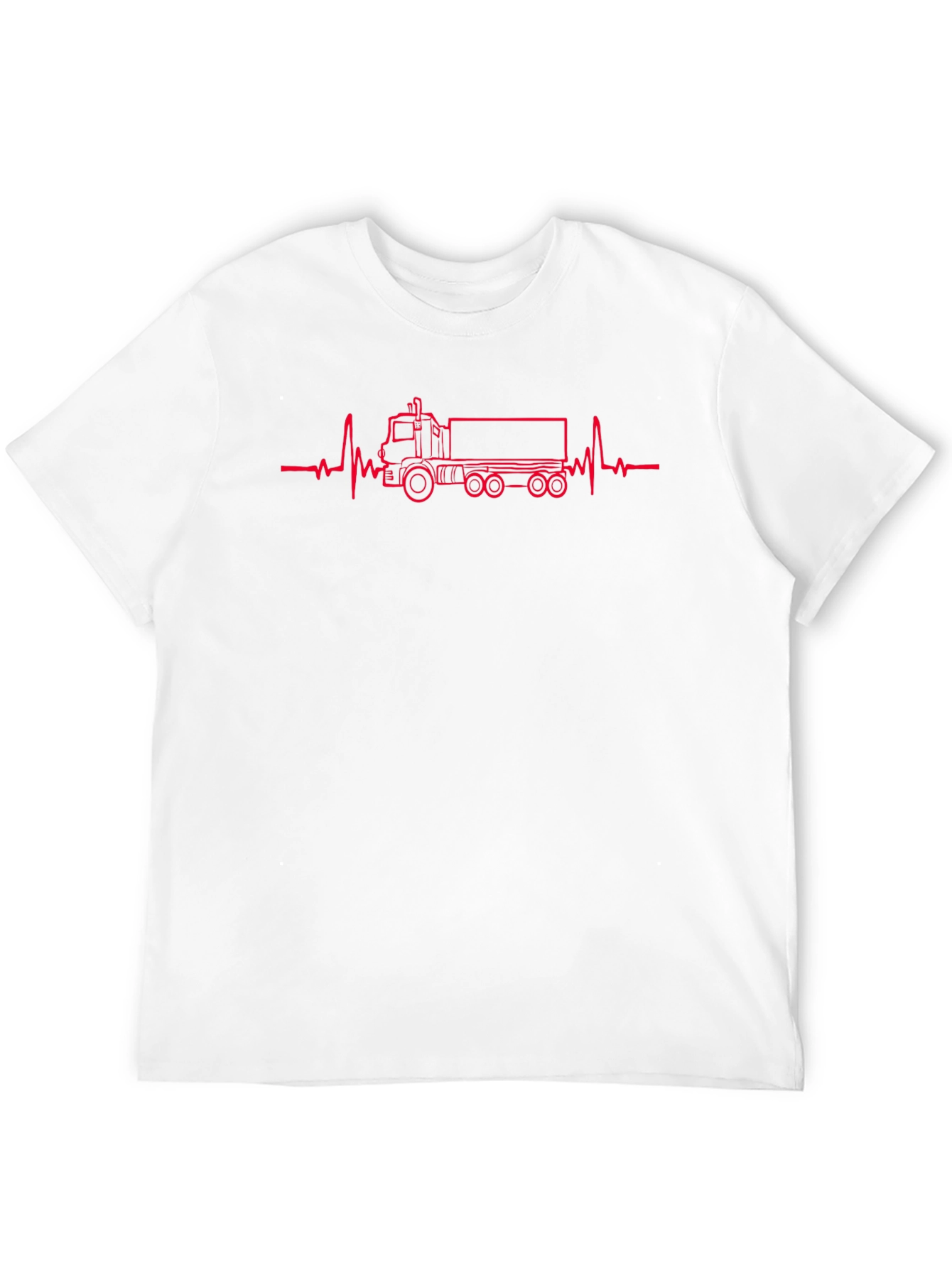 Truck Heartbeat Graphic T-Shirt - Black