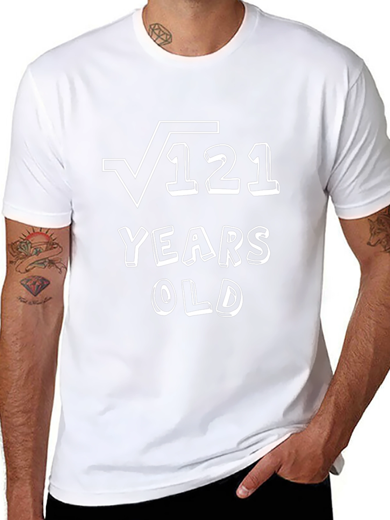 Square Root 121 Years Old Humor T-Shirt