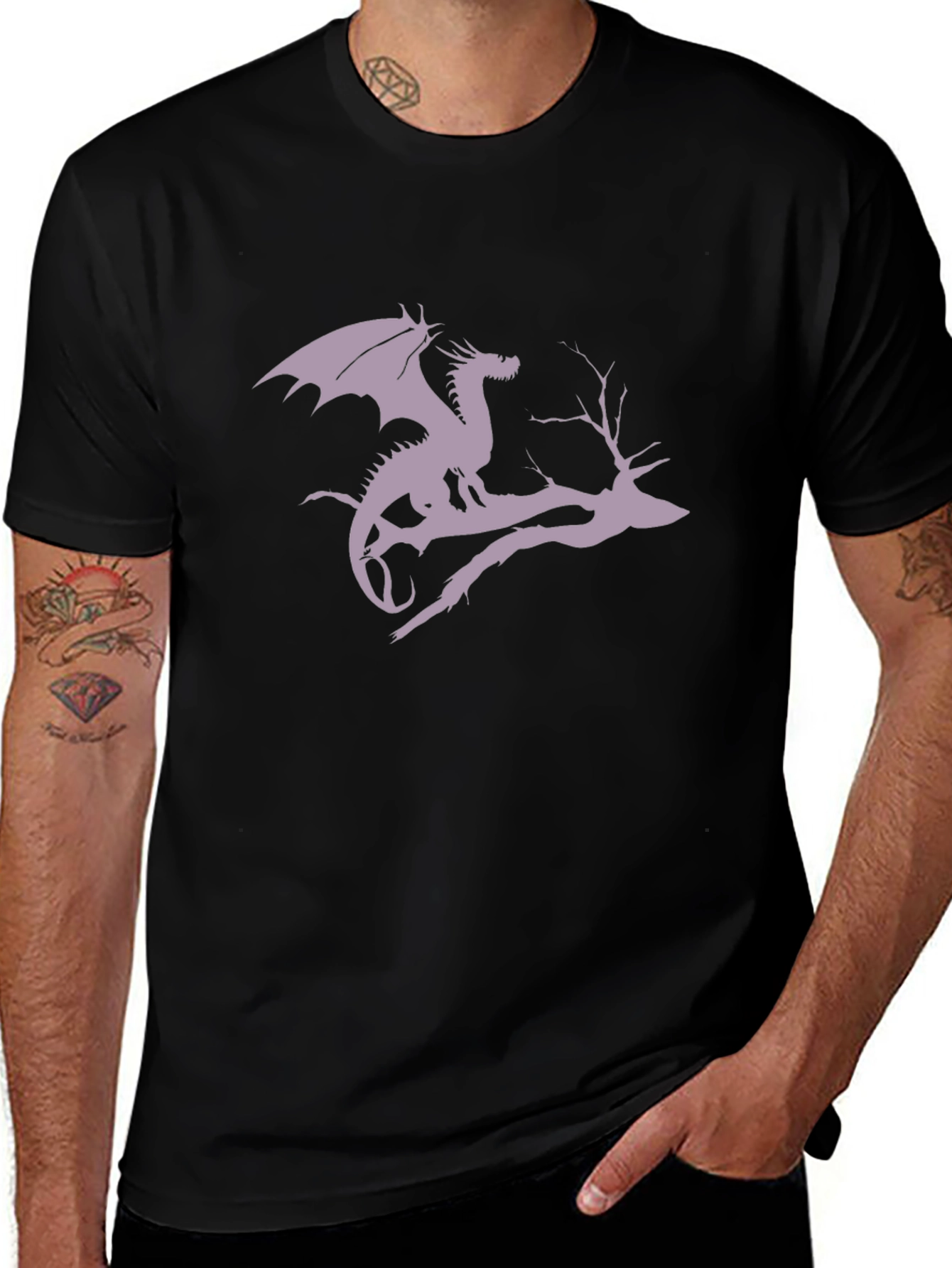 Dragon on Branch Graphic T-Shirt
