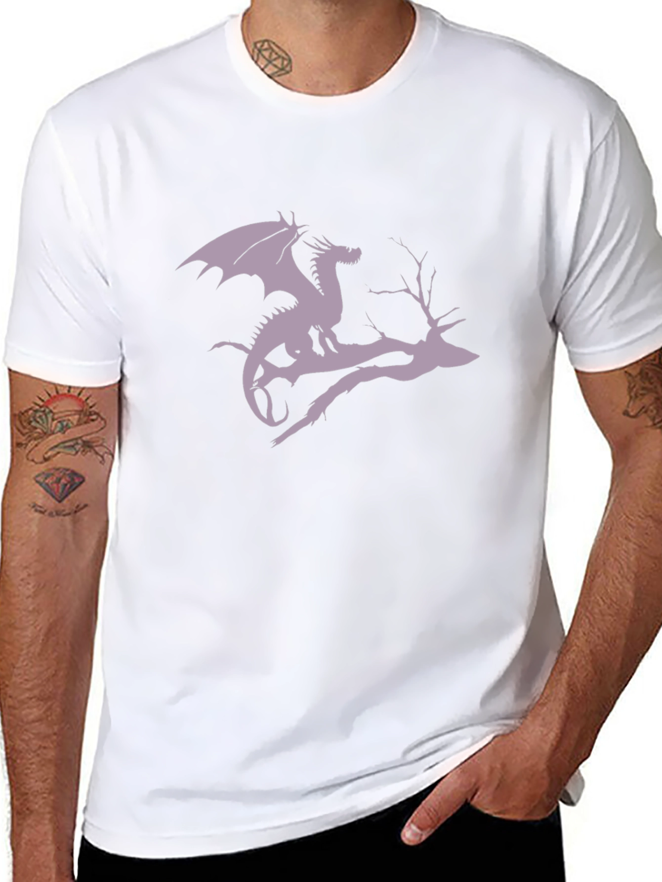 Dragon on Branch Graphic T-Shirt