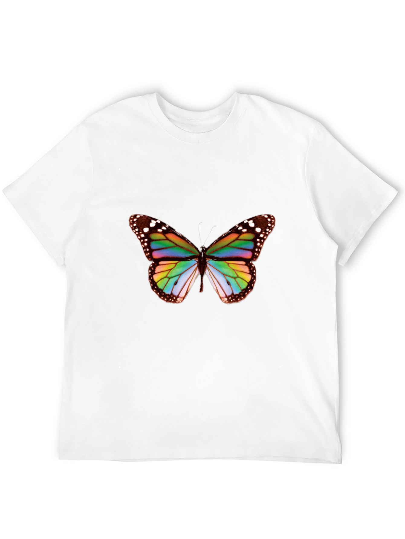 Rainbow Butterfly Graphic Black Tee