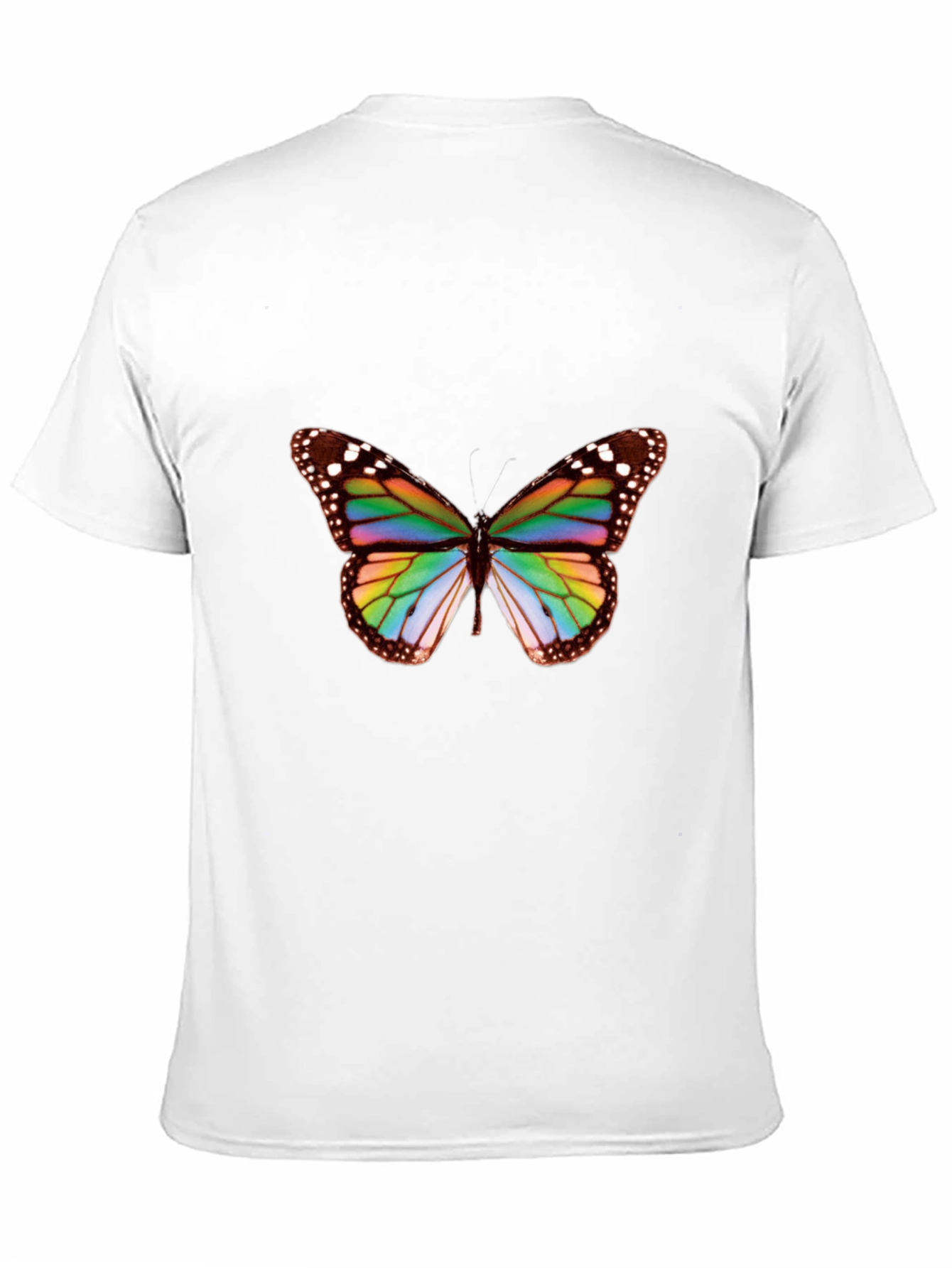 Rainbow Butterfly Graphic Black Tee