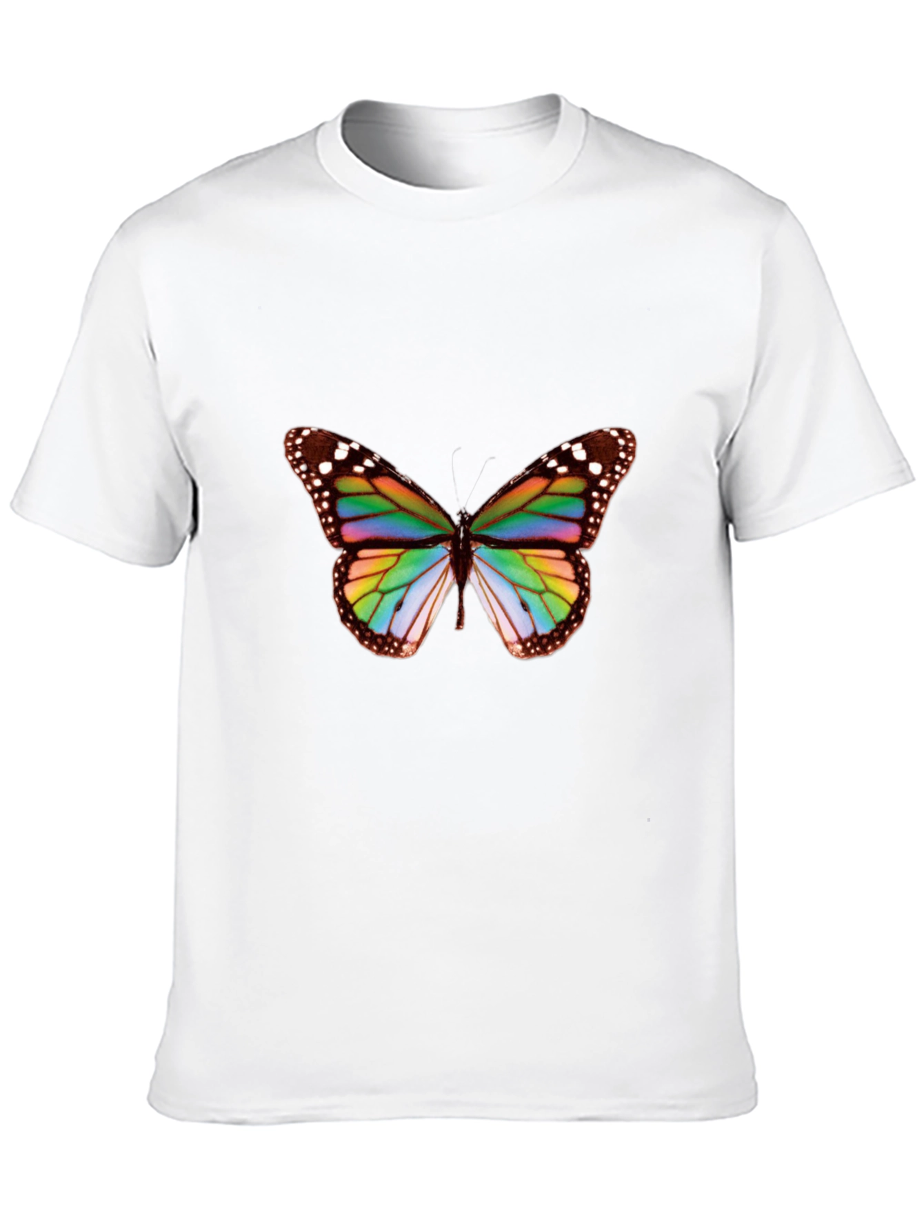 Rainbow Butterfly Graphic Black Tee