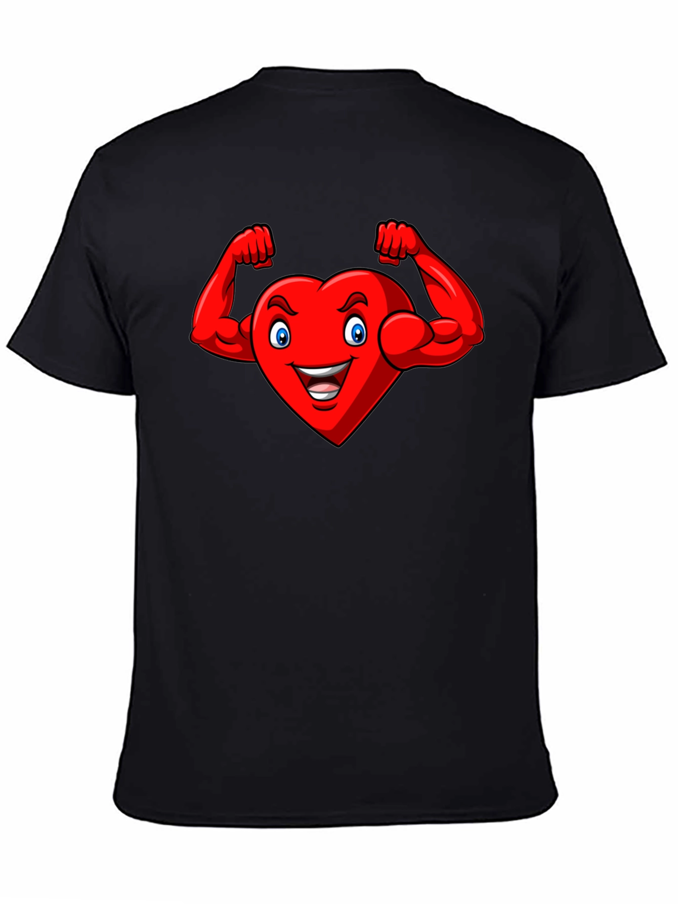 Heart with Muscles Graphic Tee - Black Cotton T-Shirt
