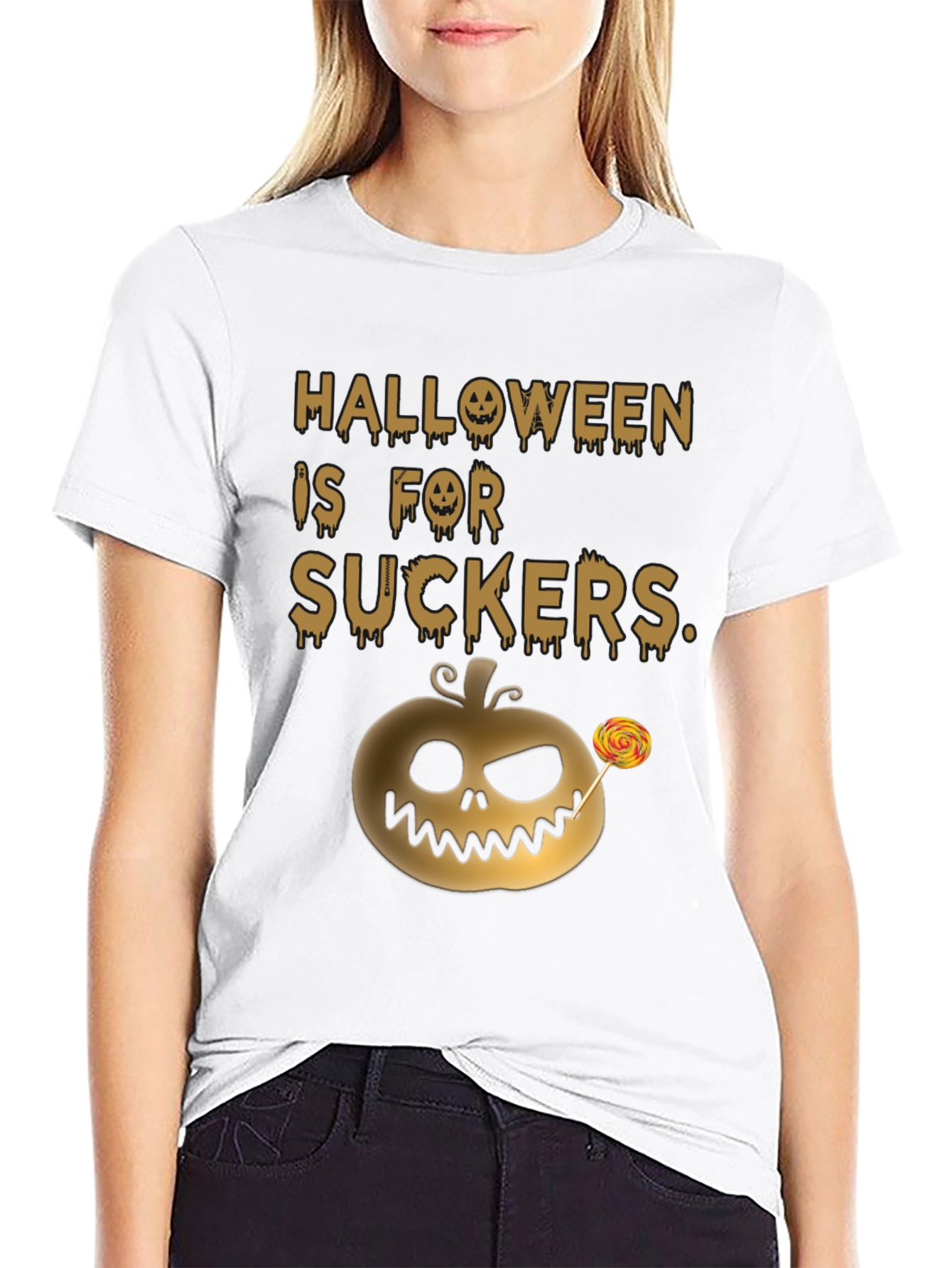 Halloween Is For Suckers T-Shirt Funny Spooky Pumpkin