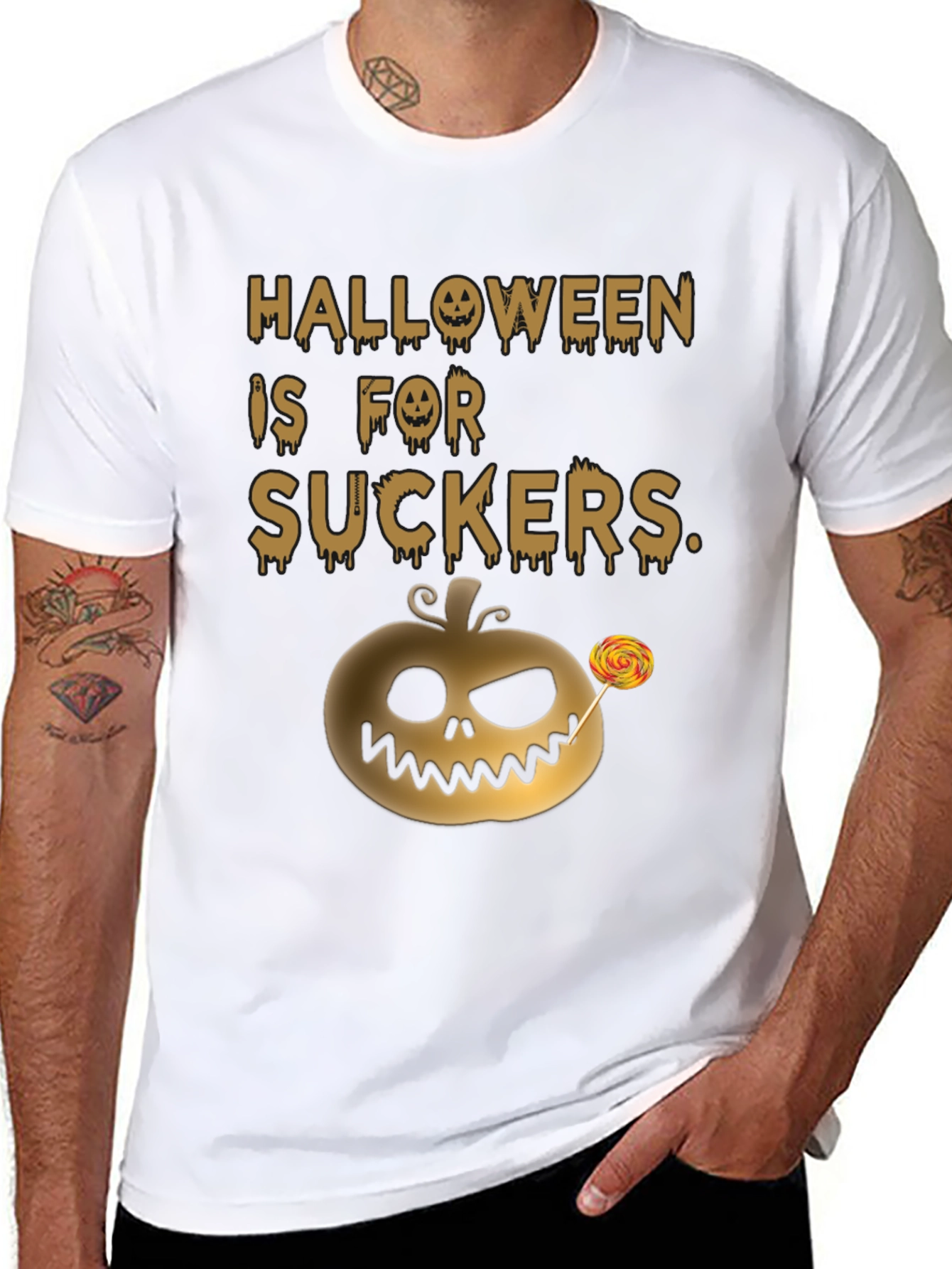 Halloween Is For Suckers T-Shirt Funny Spooky Pumpkin