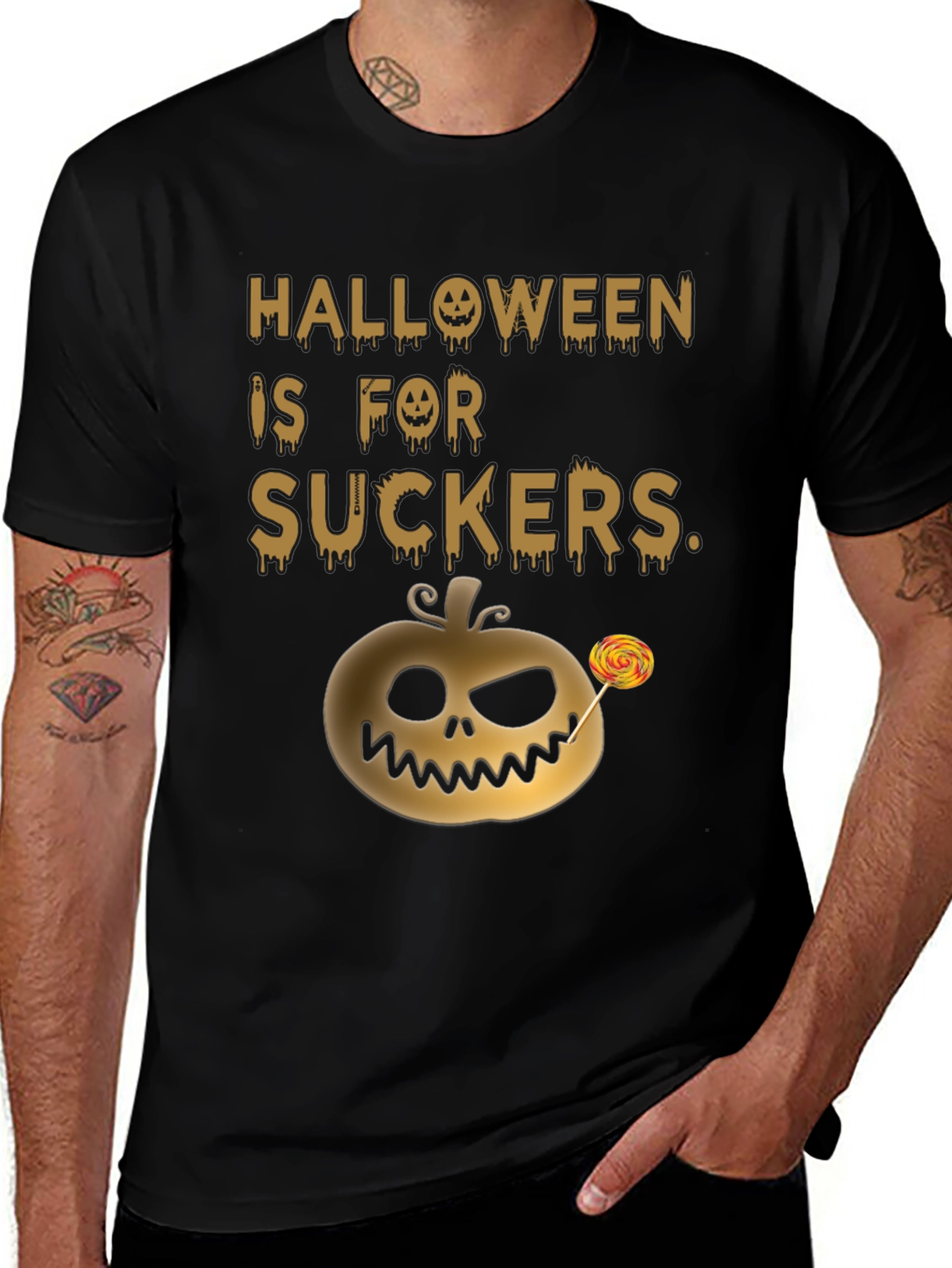 Halloween Is For Suckers T-Shirt Funny Spooky Pumpkin