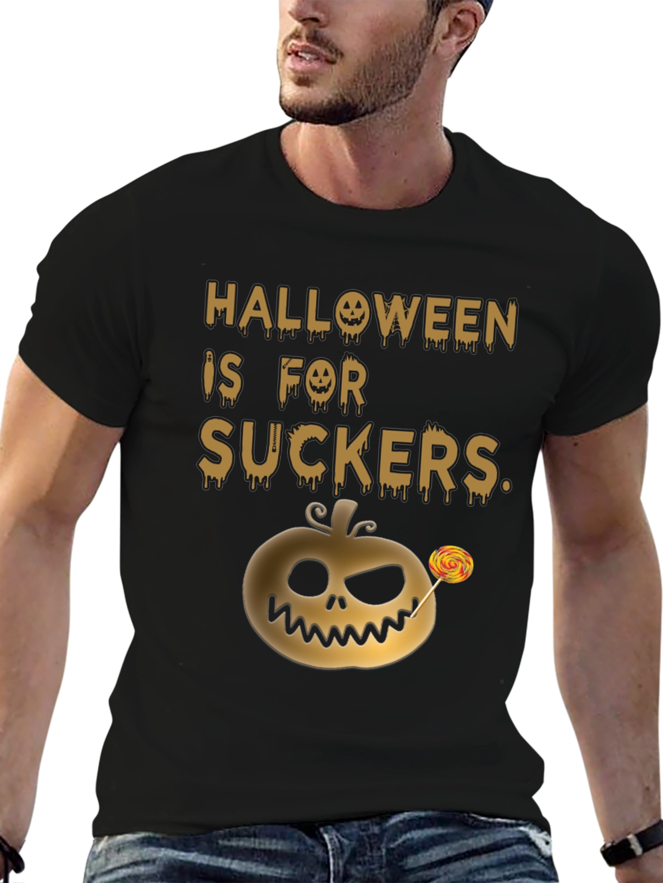 Halloween Is For Suckers T-Shirt Funny Spooky Pumpkin