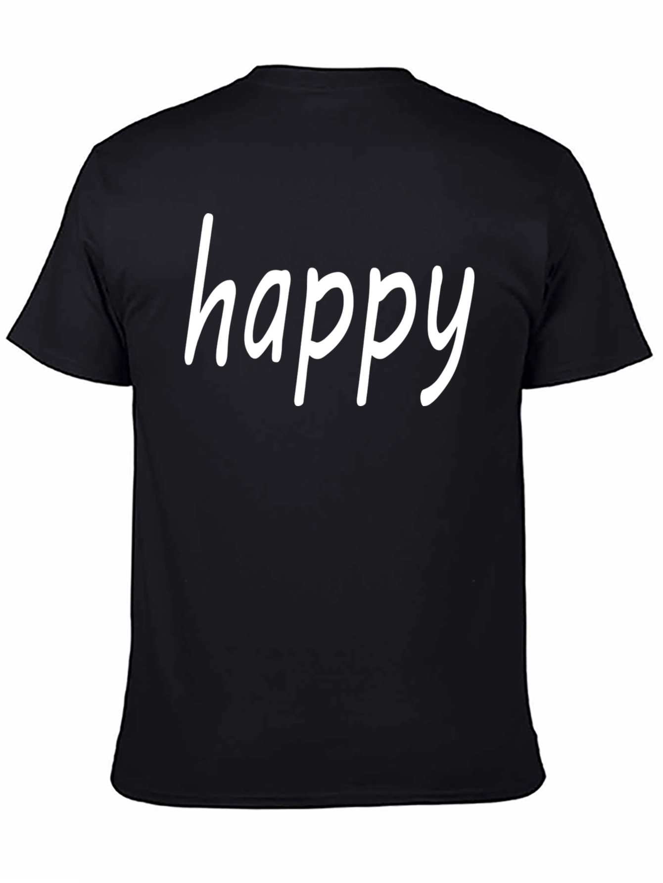 Happy Graphic Tee - Black Cotton T-Shirt