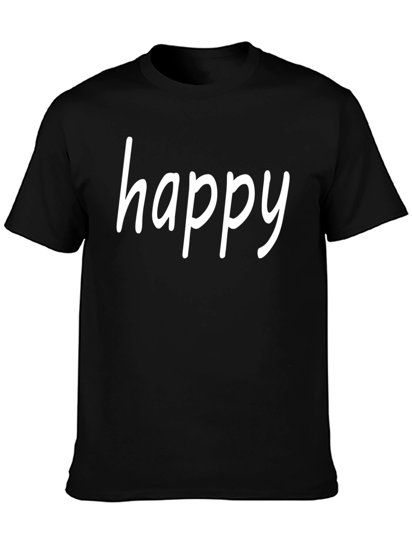 Happy Graphic Tee - Black Cotton T-Shirt
