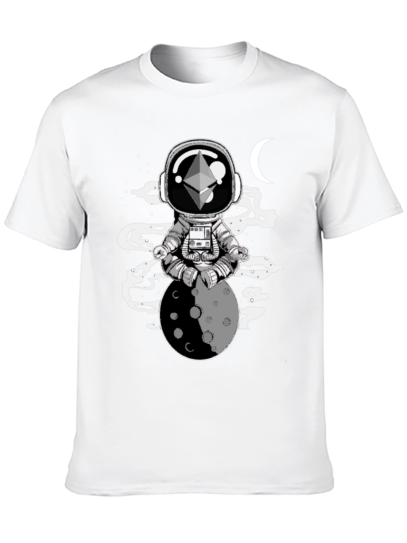 Astronaut Moon Meditation T-Shirt - Black