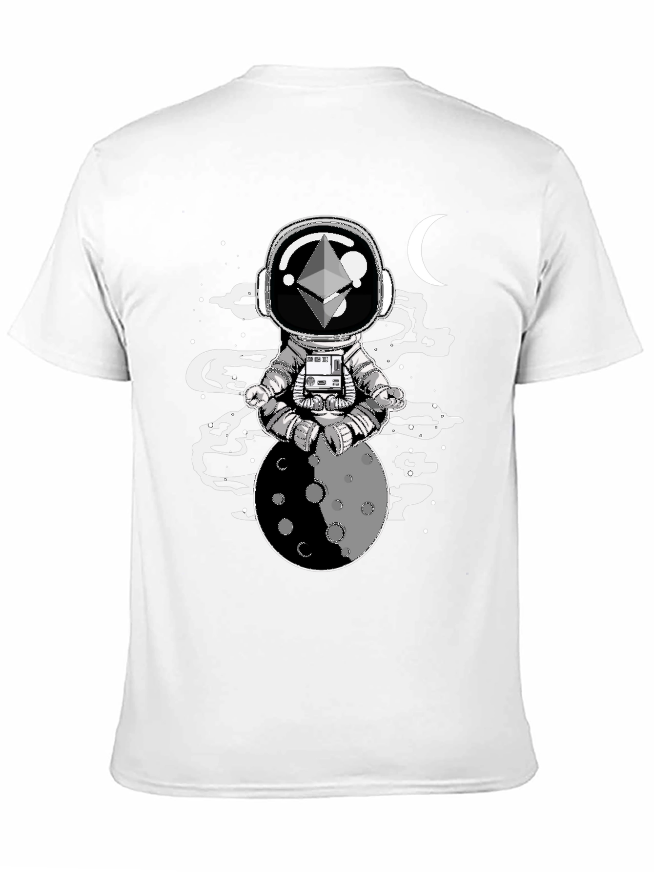 Astronaut Moon Meditation T-Shirt - Black